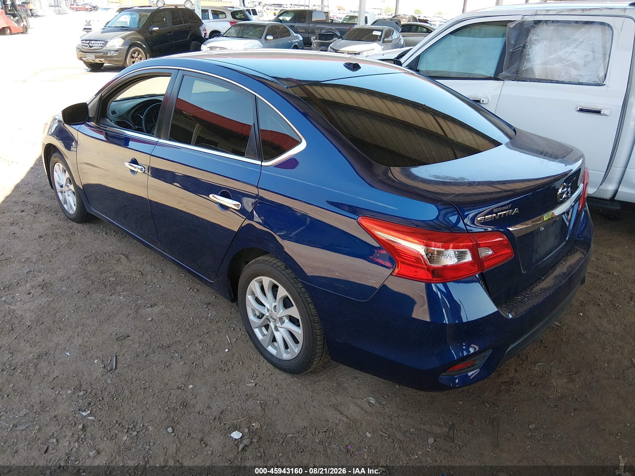 2019 Nissan Sentra Sv Blue vin: 3N1AB7AP8KY231517