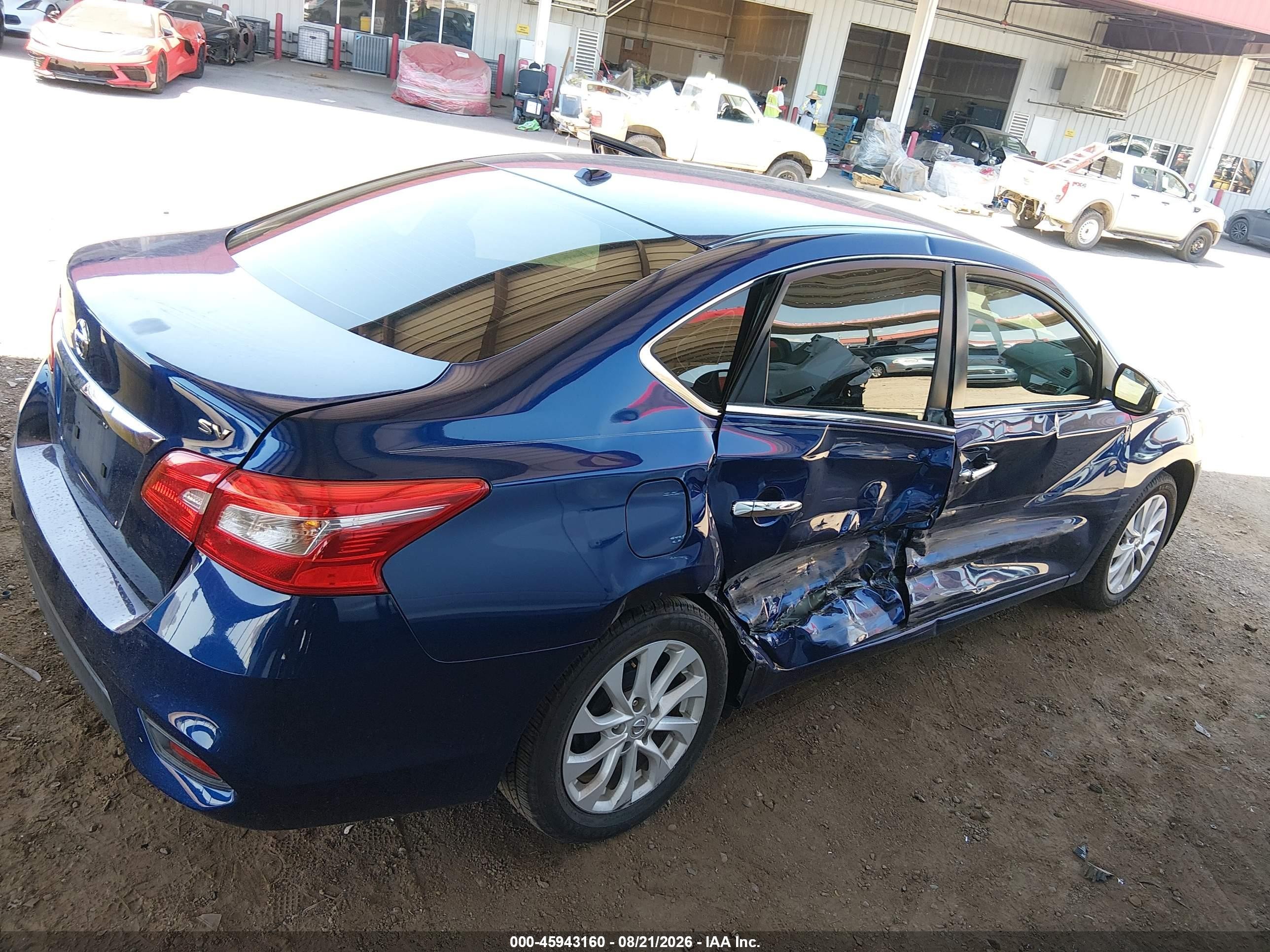 2019 Nissan Sentra Sv Blue vin: 3N1AB7AP8KY231517