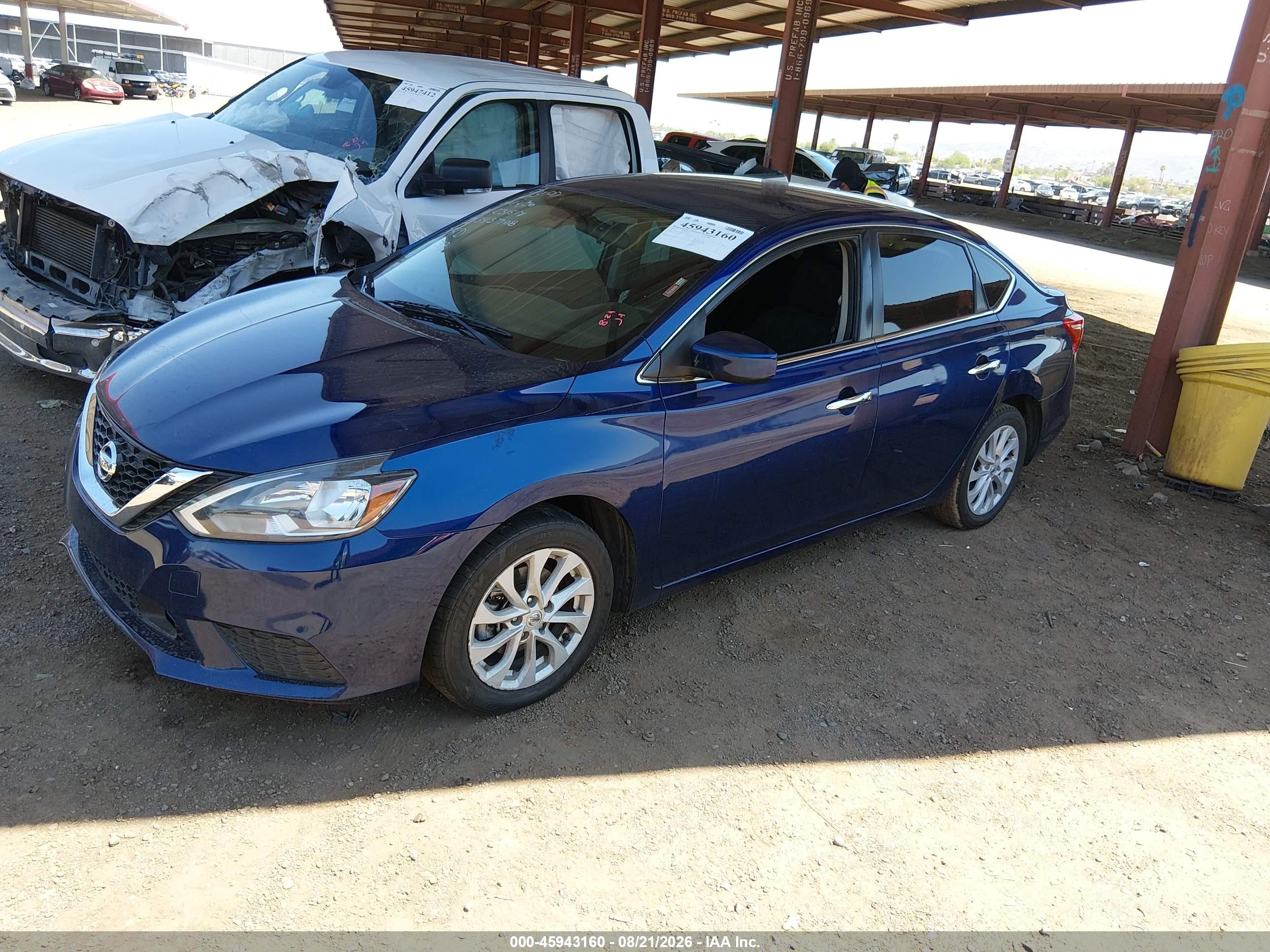 2019 Nissan Sentra Sv Blue vin: 3N1AB7AP8KY231517