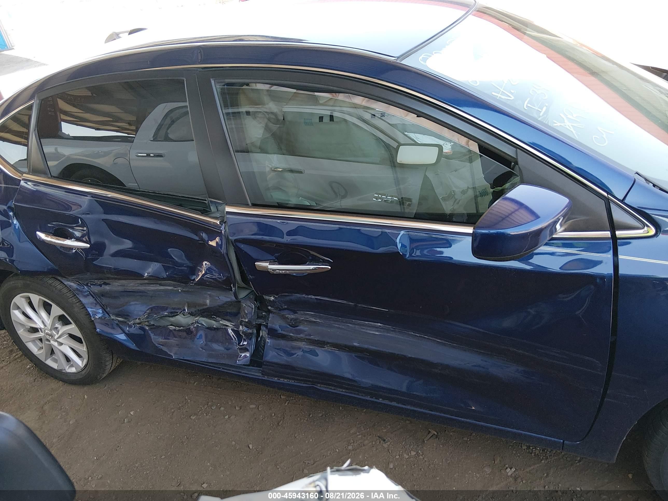 2019 Nissan Sentra Sv Blue vin: 3N1AB7AP8KY231517