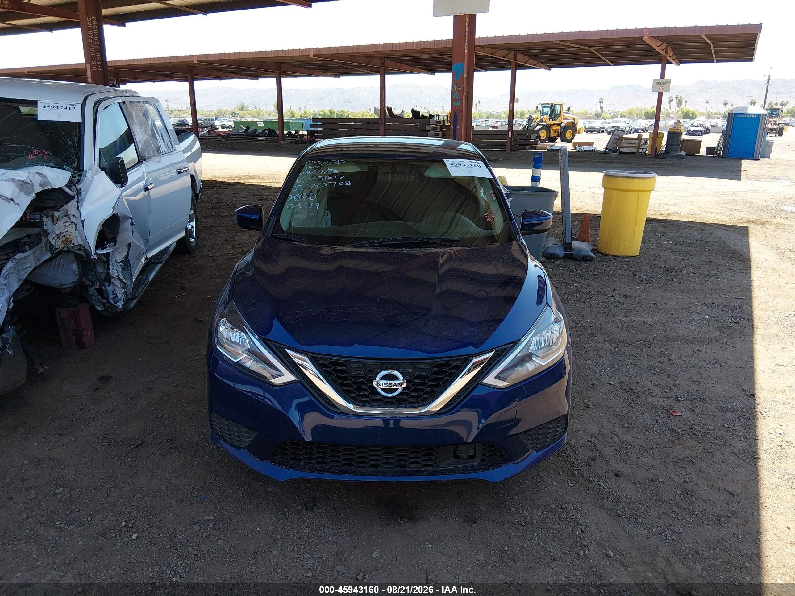 2019 Nissan Sentra Sv Blue vin: 3N1AB7AP8KY231517