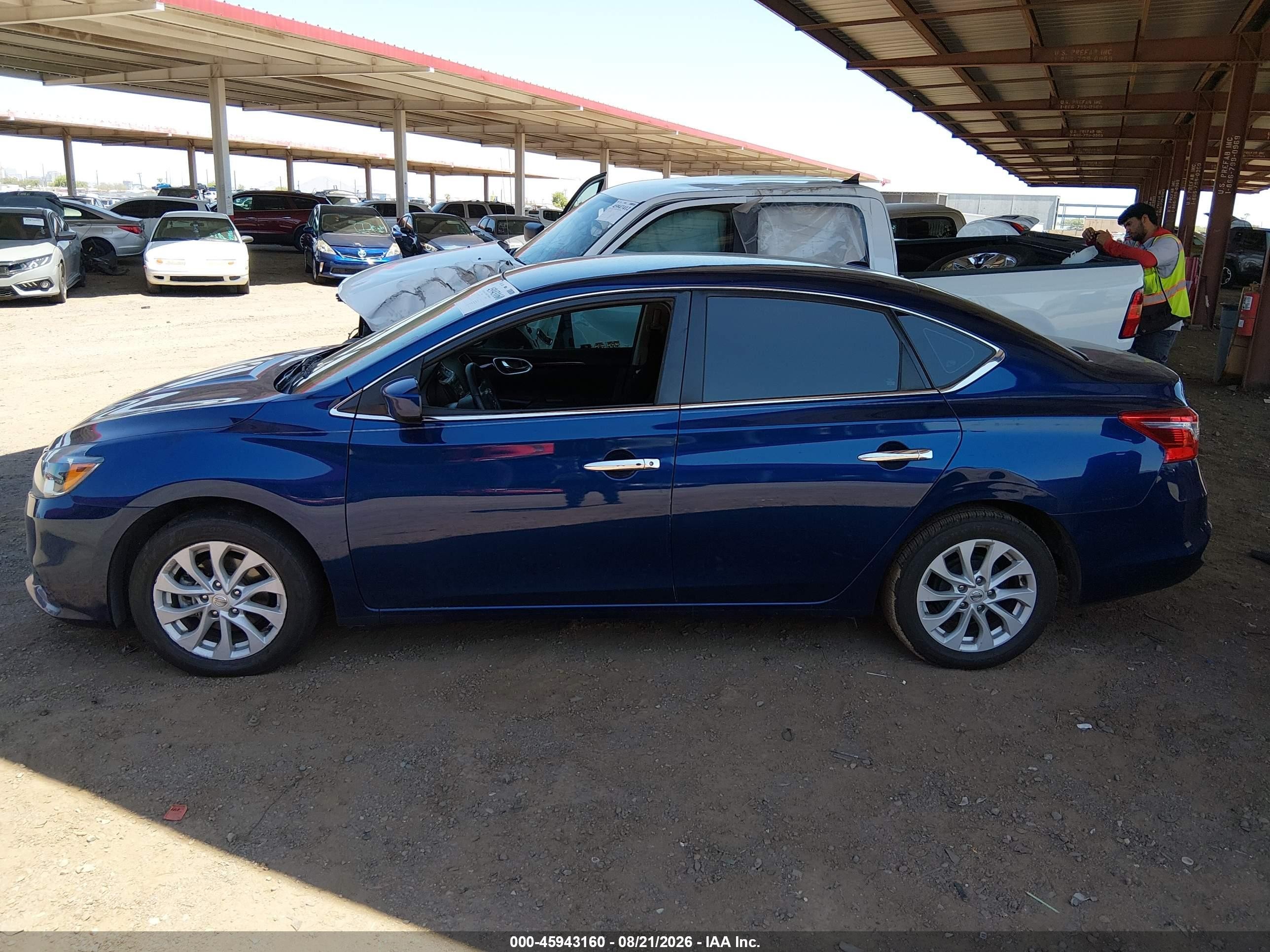 2019 Nissan Sentra Sv Blue vin: 3N1AB7AP8KY231517
