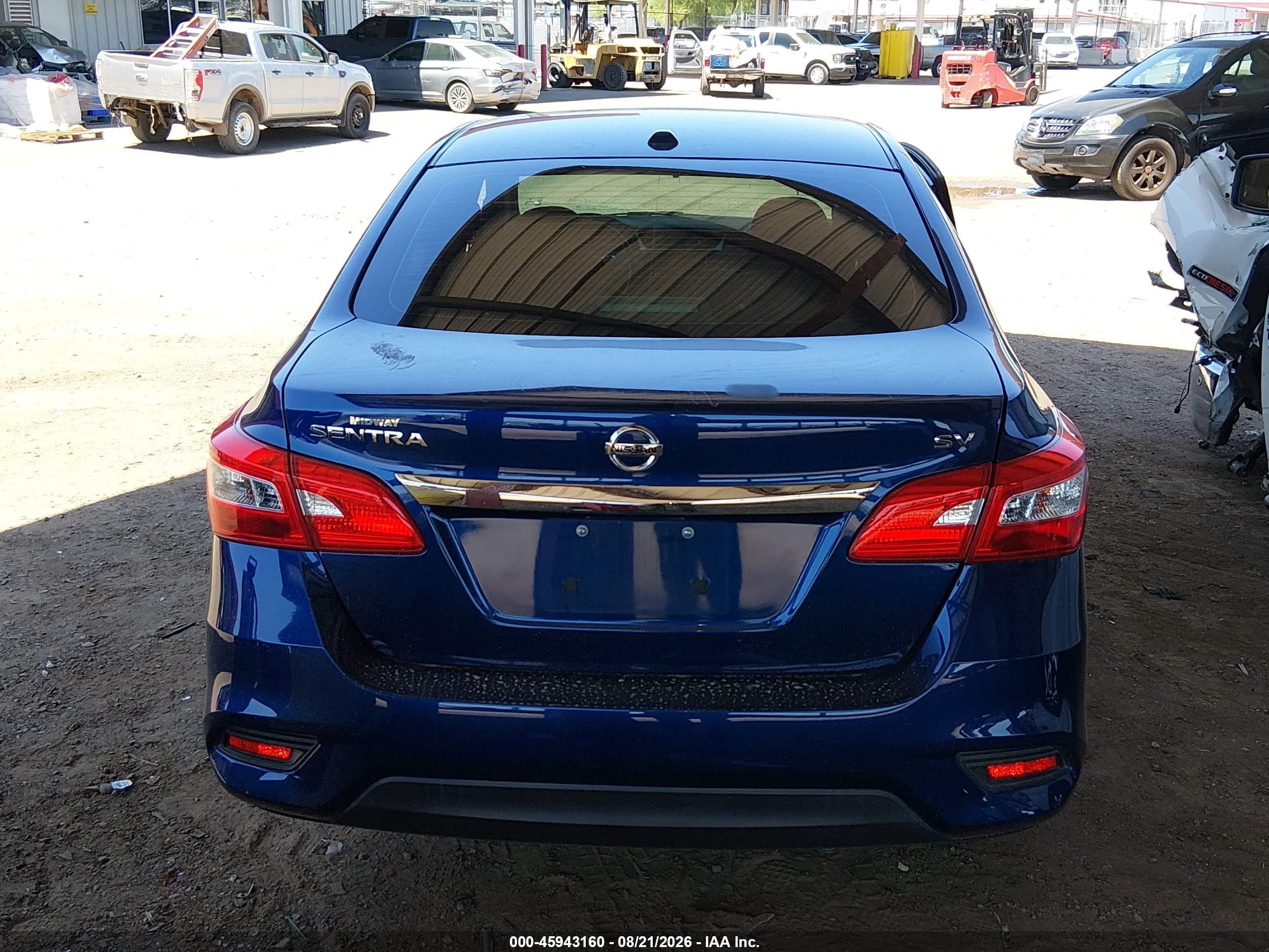 2019 Nissan Sentra Sv Blue vin: 3N1AB7AP8KY231517
