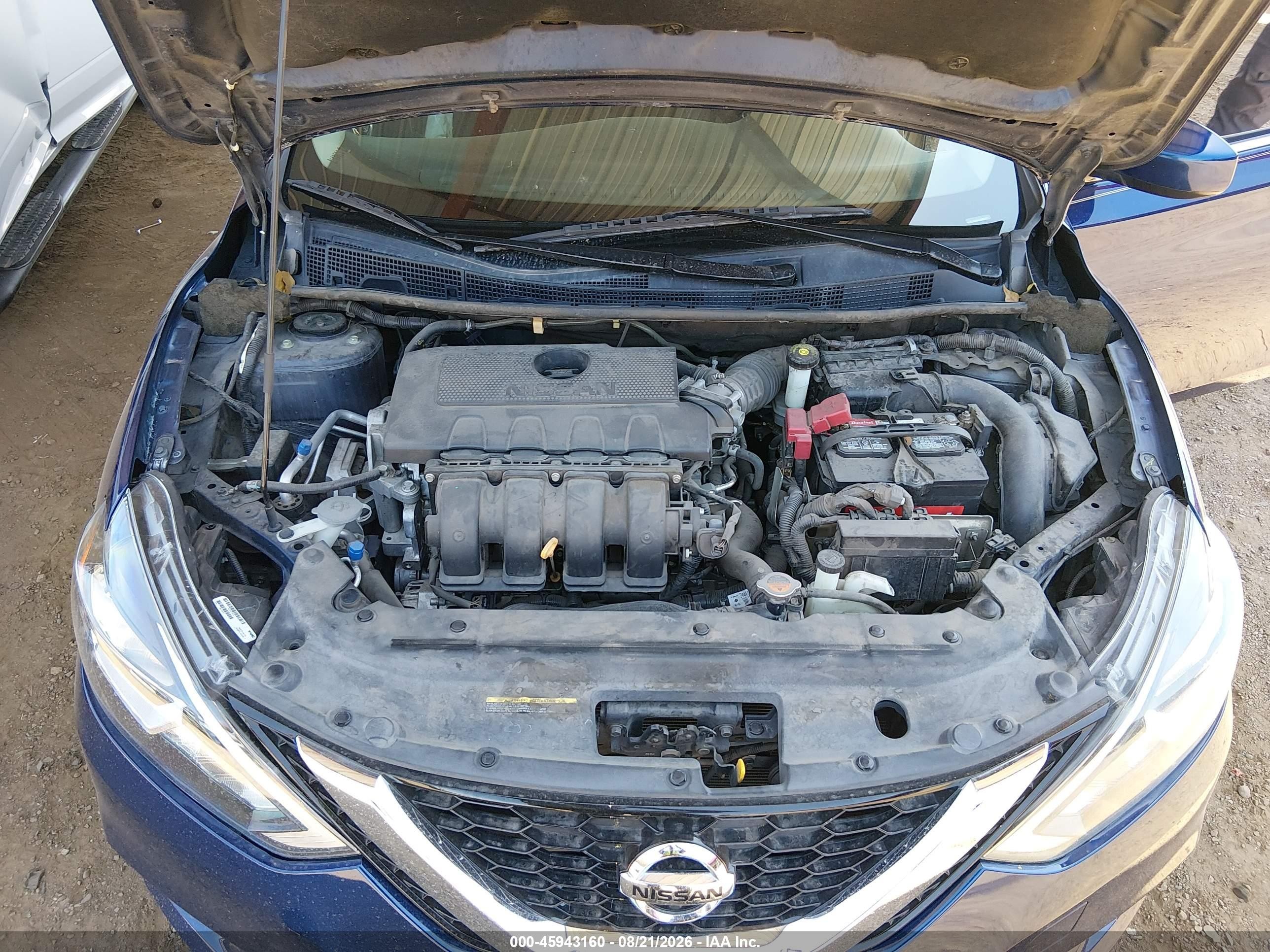 2019 Nissan Sentra Sv Blue vin: 3N1AB7AP8KY231517
