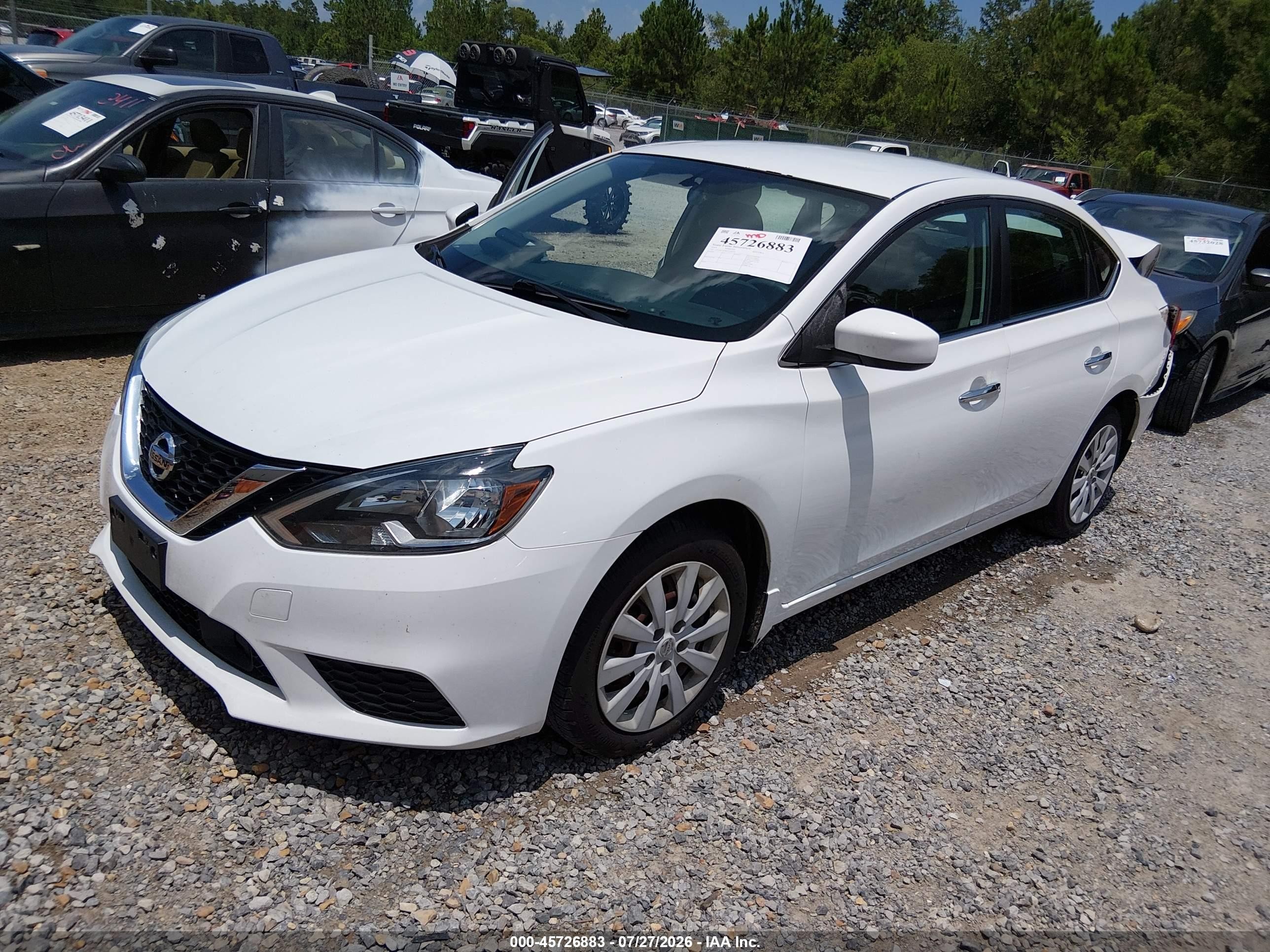 2019 Nissan Sentra S White vin: 3N1AB7AP8KY318236