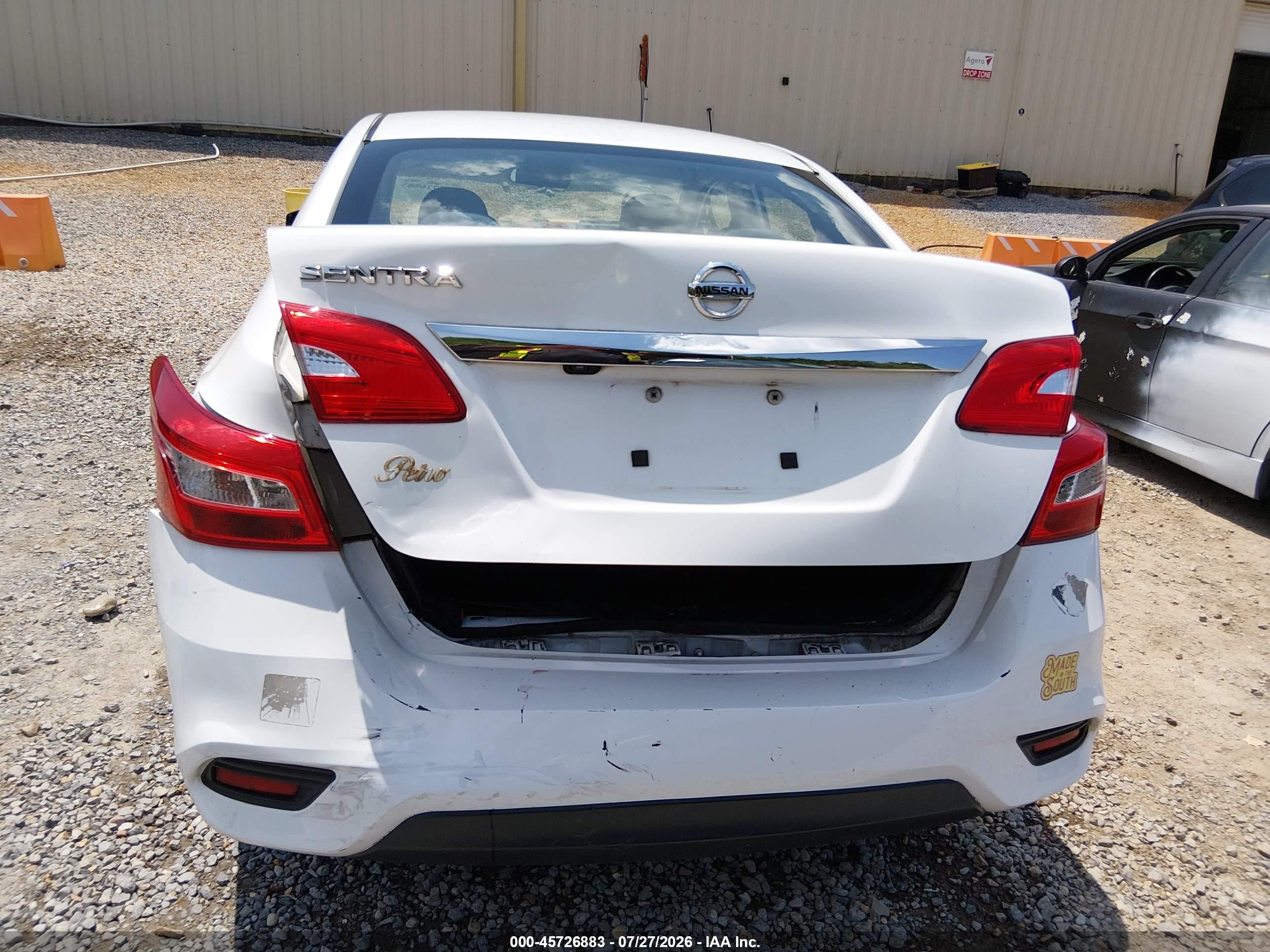 2019 Nissan Sentra S White vin: 3N1AB7AP8KY318236