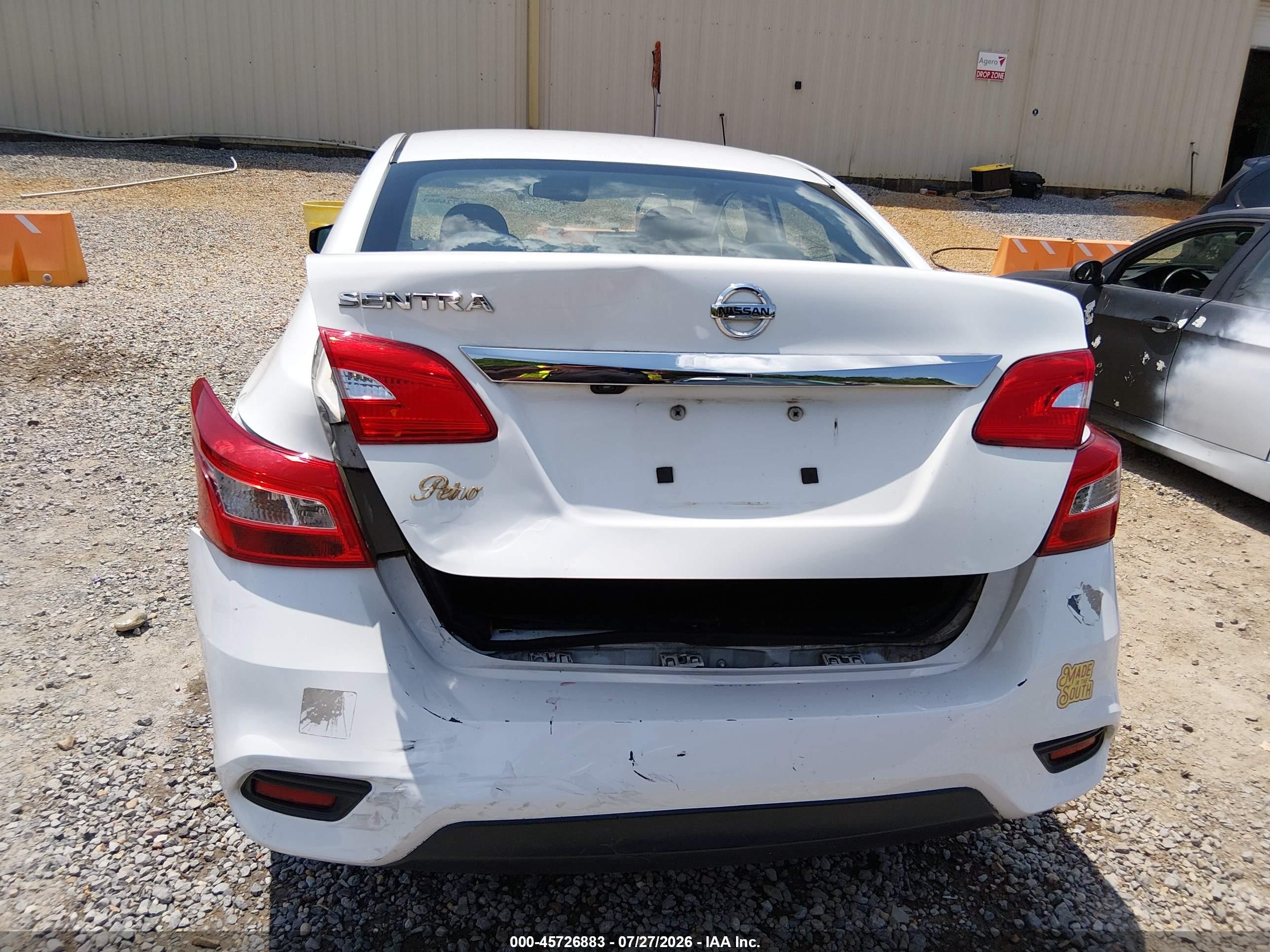 2019 Nissan Sentra S White vin: 3N1AB7AP8KY318236