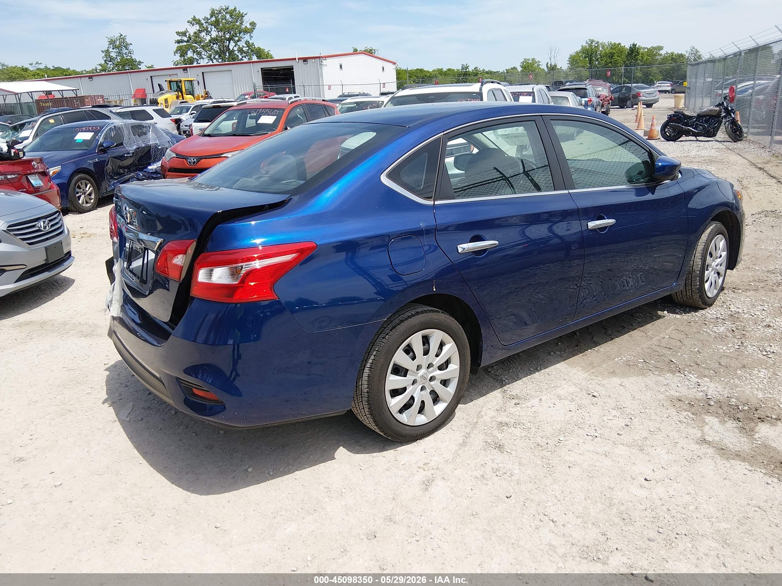 2019 Nissan Sentra S Blue vin: 3N1AB7AP8KY350247