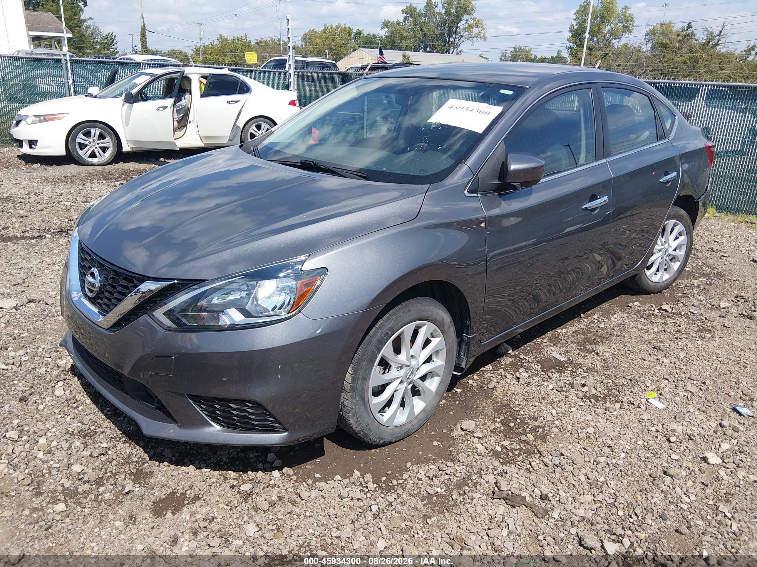 2019 Nissan Sentra Sv Серый vin: 3N1AB7AP8KY397584