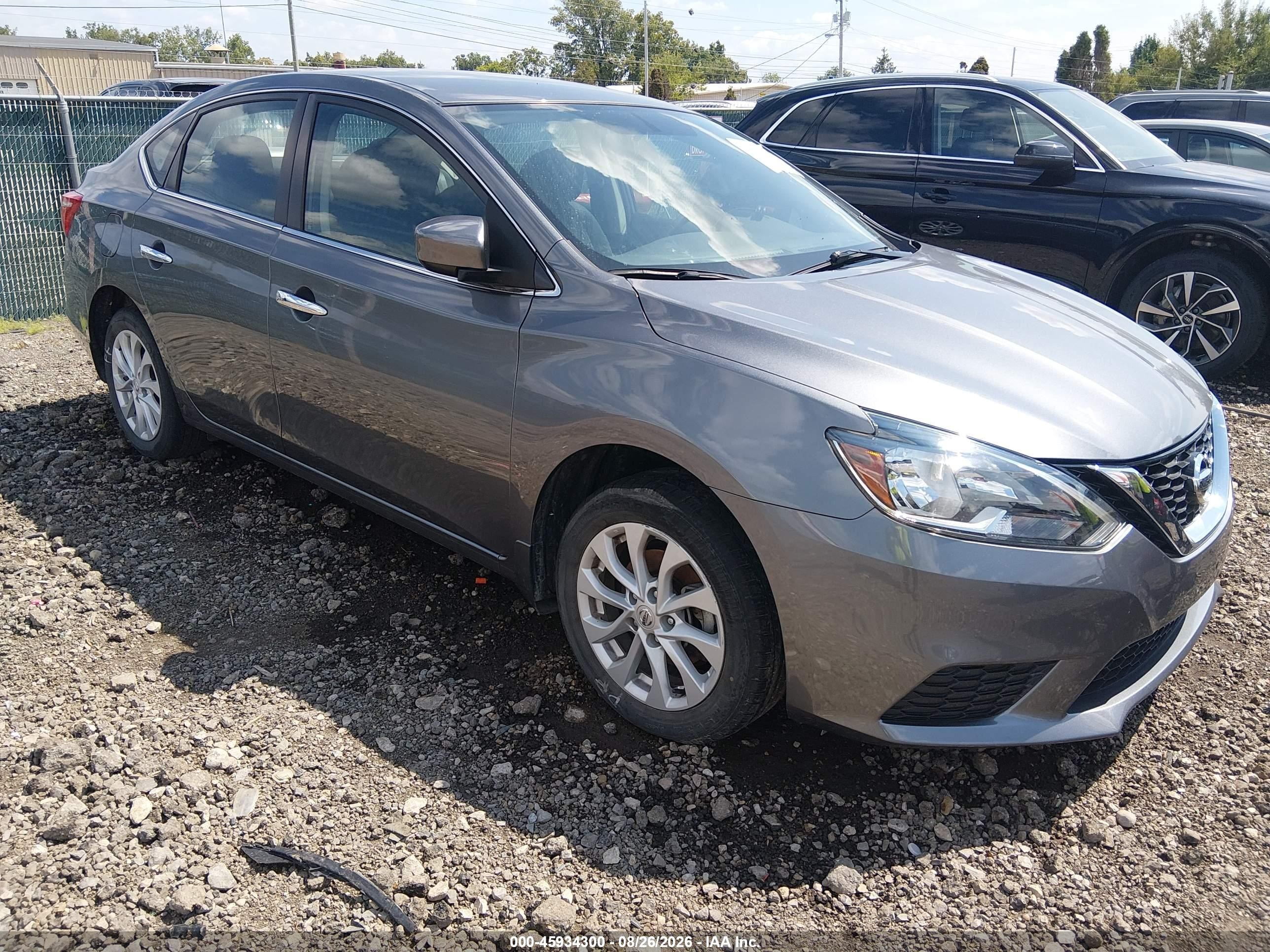 2019 Nissan Sentra Sv Серый vin: 3N1AB7AP8KY397584
