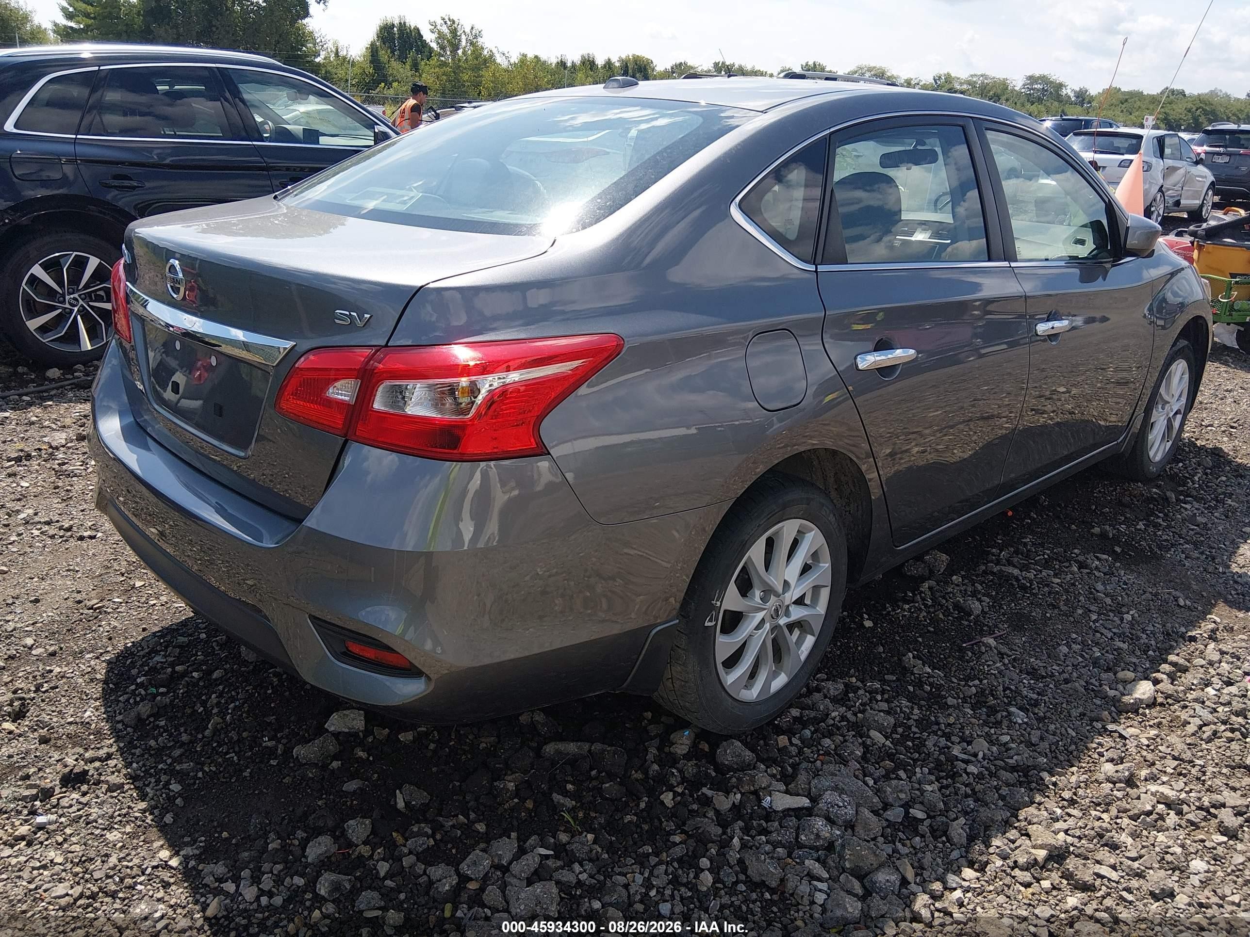 2019 Nissan Sentra Sv Серый vin: 3N1AB7AP8KY397584