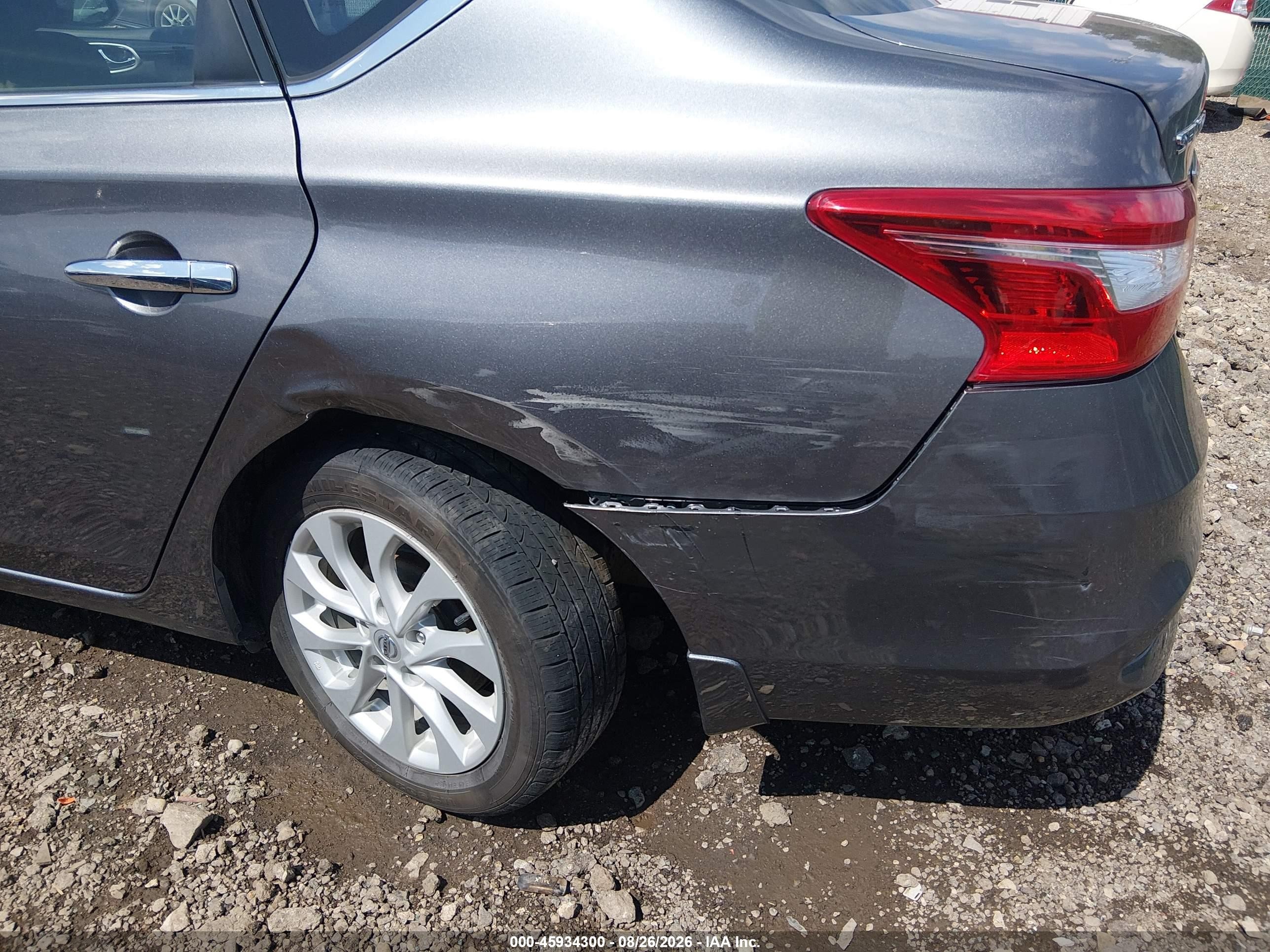 2019 Nissan Sentra Sv Серый vin: 3N1AB7AP8KY397584