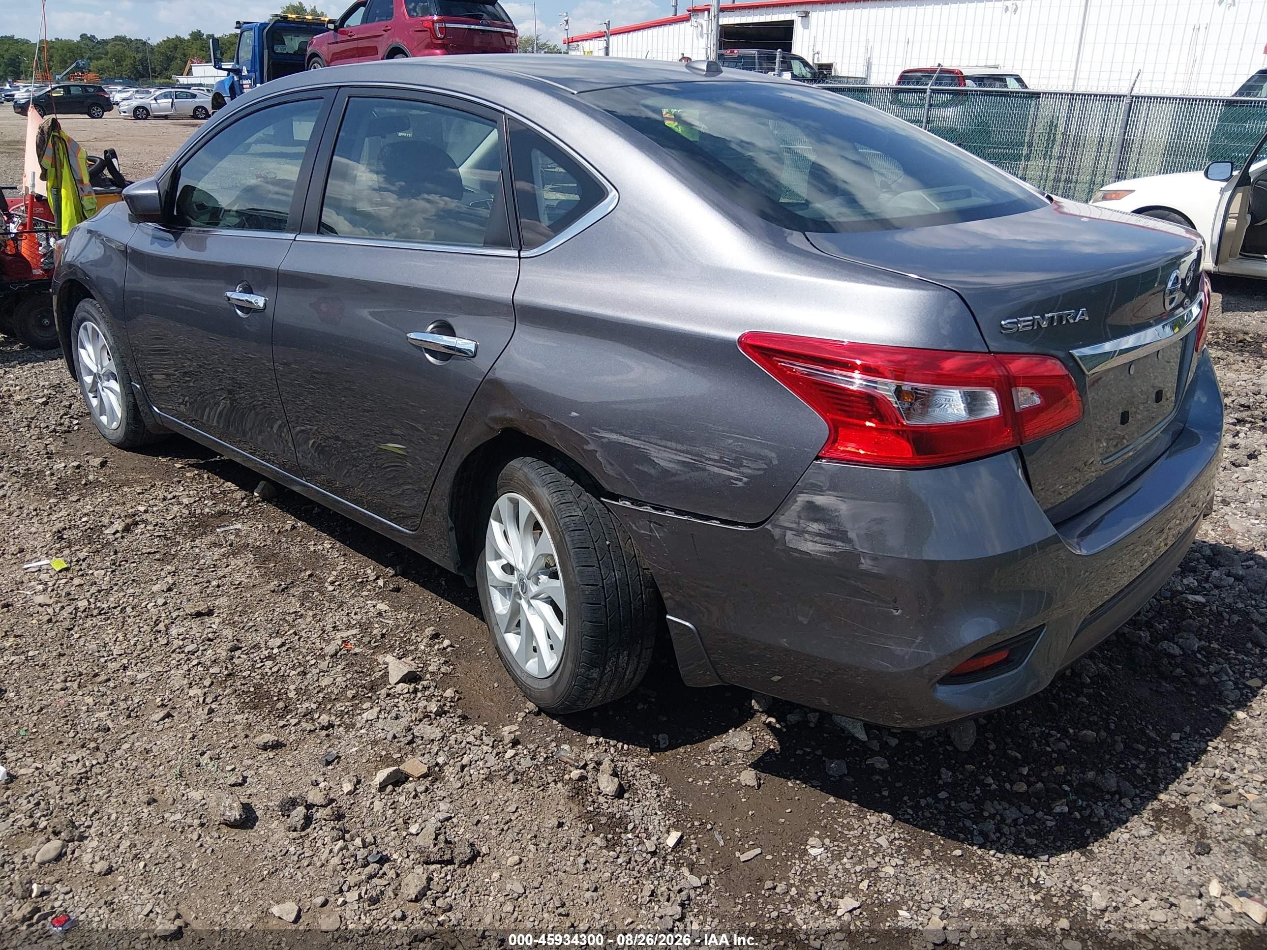 2019 Nissan Sentra Sv Серый vin: 3N1AB7AP8KY397584