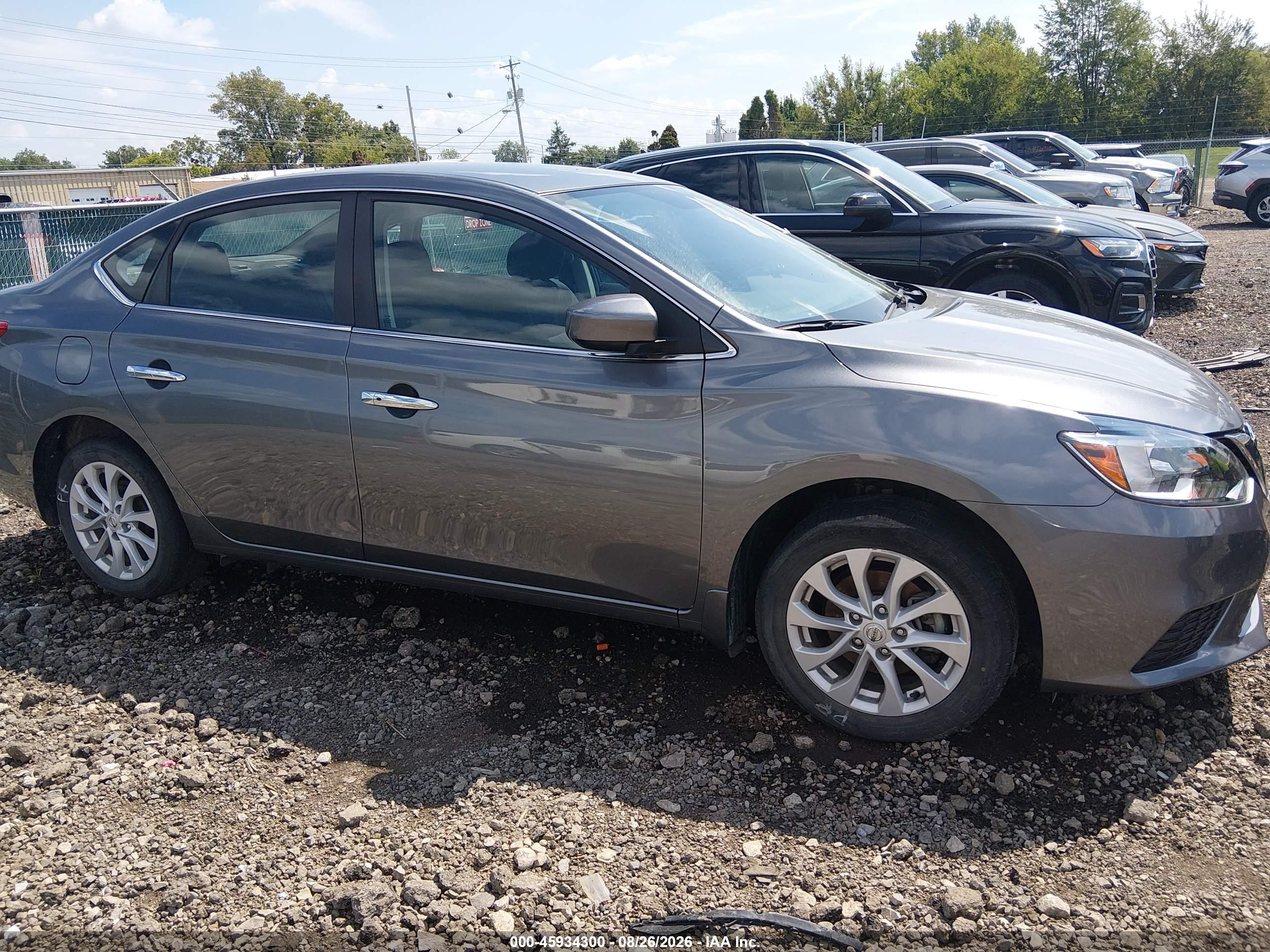 2019 Nissan Sentra Sv Серый vin: 3N1AB7AP8KY397584