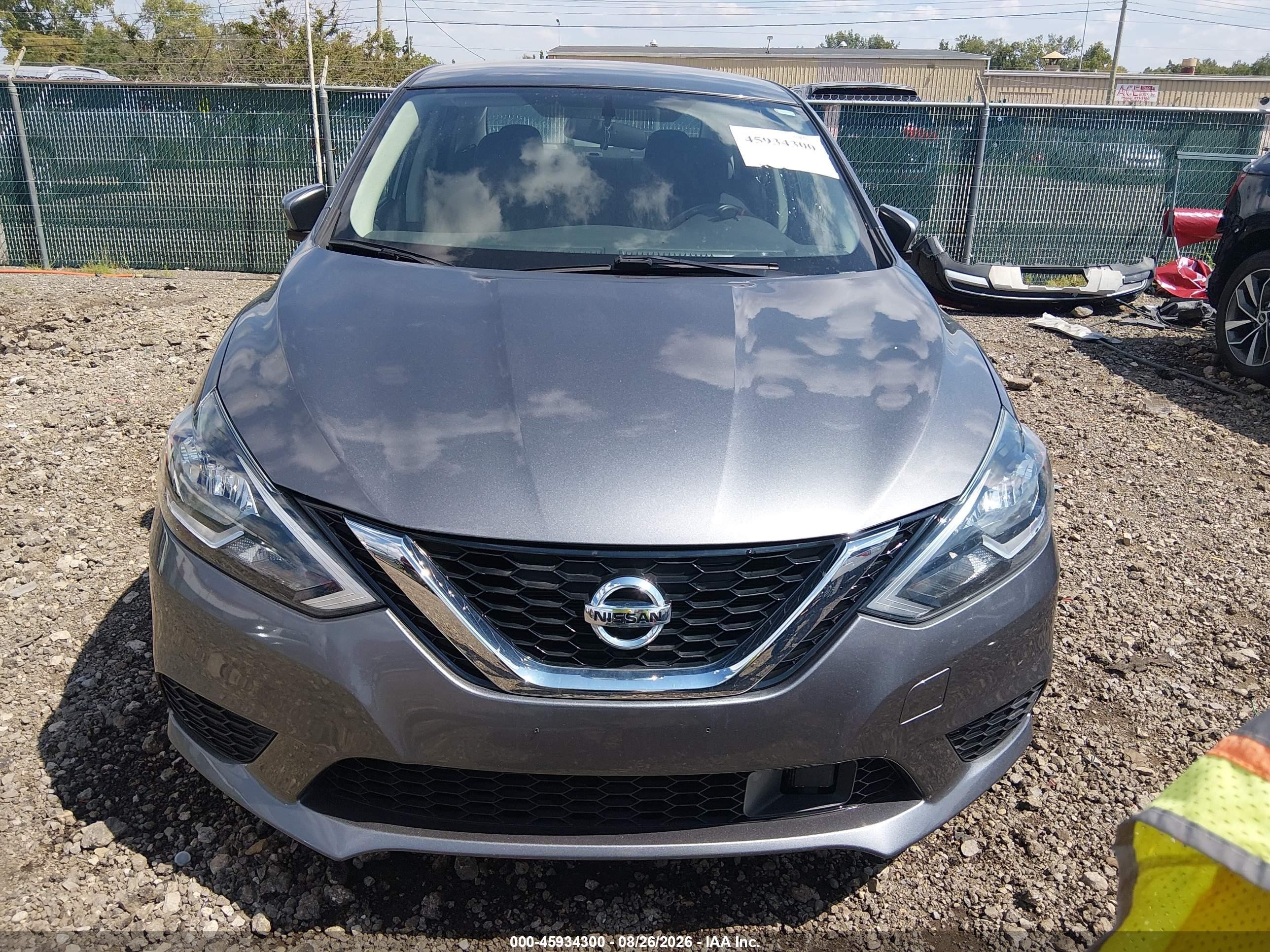 2019 Nissan Sentra Sv Серый vin: 3N1AB7AP8KY397584