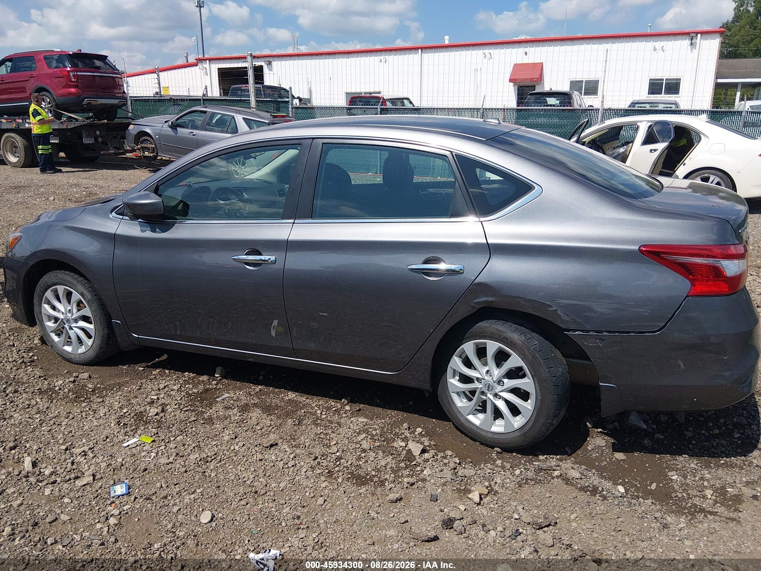 2019 Nissan Sentra Sv Серый vin: 3N1AB7AP8KY397584