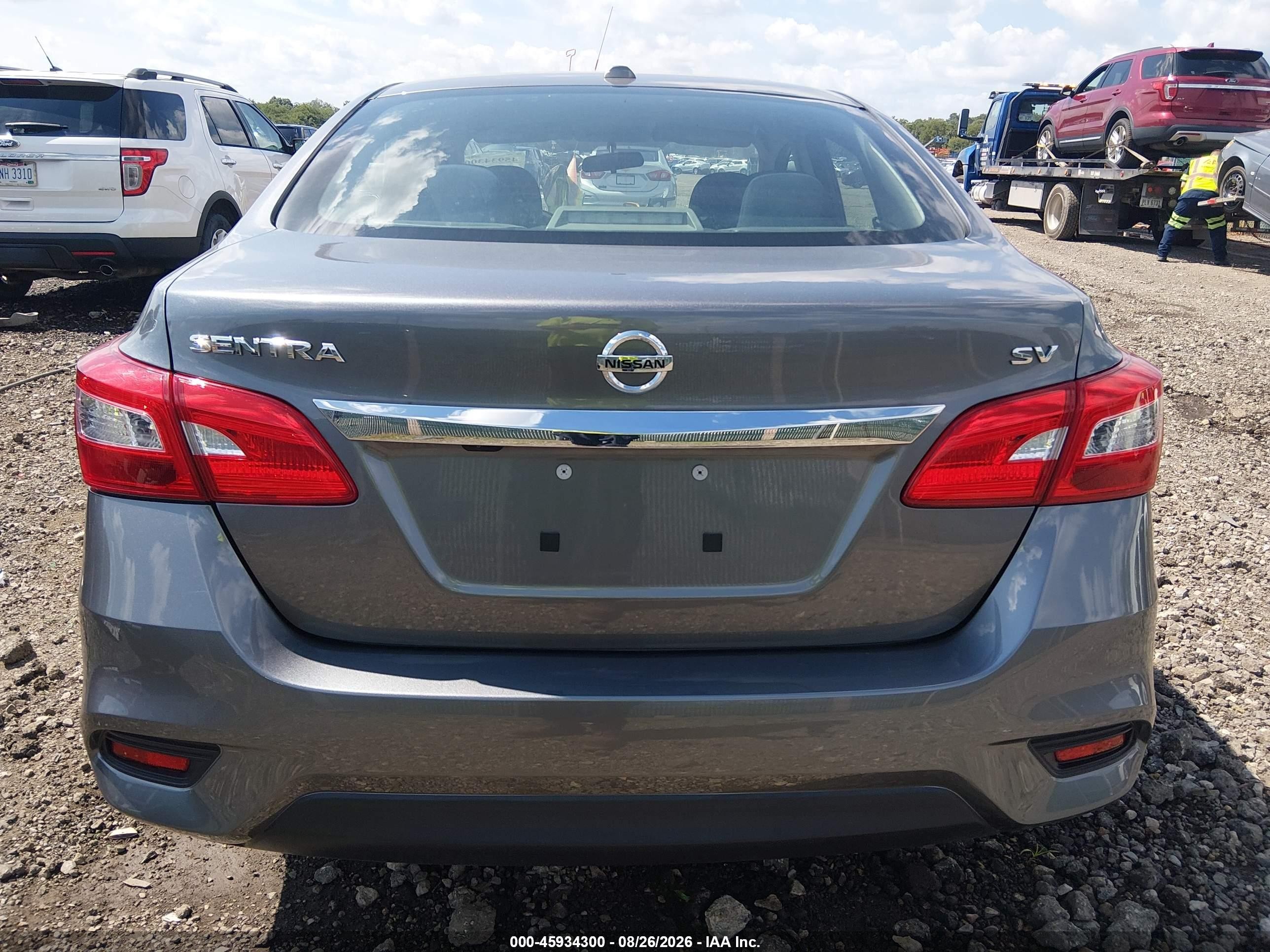 2019 Nissan Sentra Sv Серый vin: 3N1AB7AP8KY397584