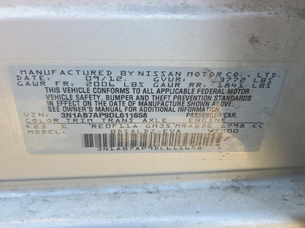 2013 Nissan Sentra S Серебряный vin: 3N1AB7AP9DL611658