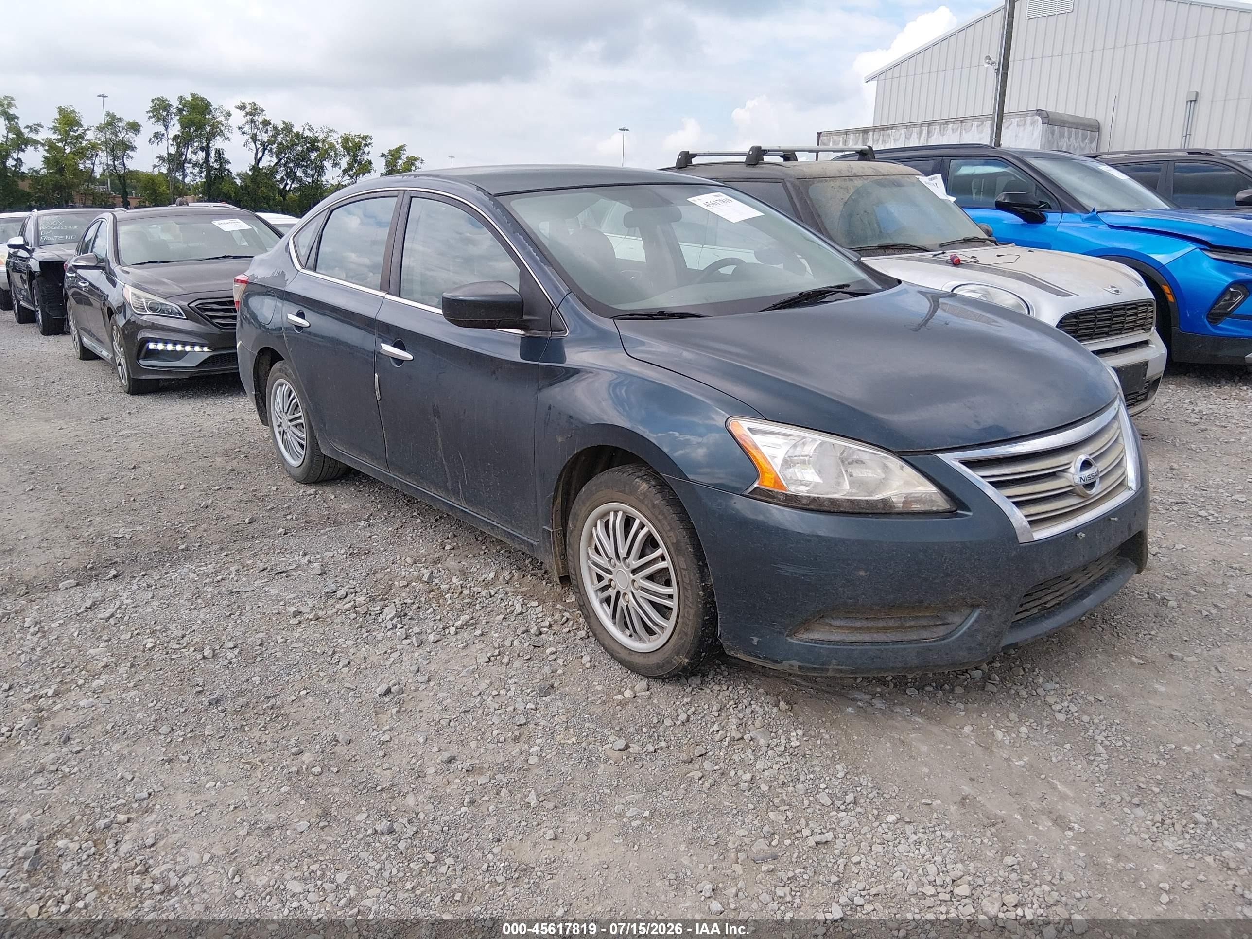 2013 Nissan Sentra Sv Blue vin: 3N1AB7AP9DL614995