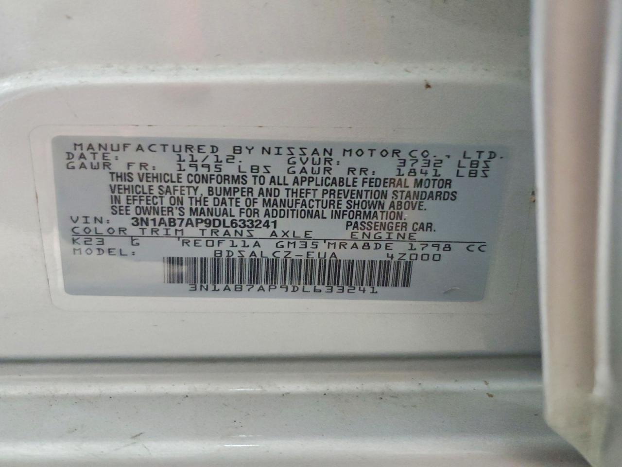 2013 Nissan Sentra Silver vin: 3N1AB7AP9DL633241