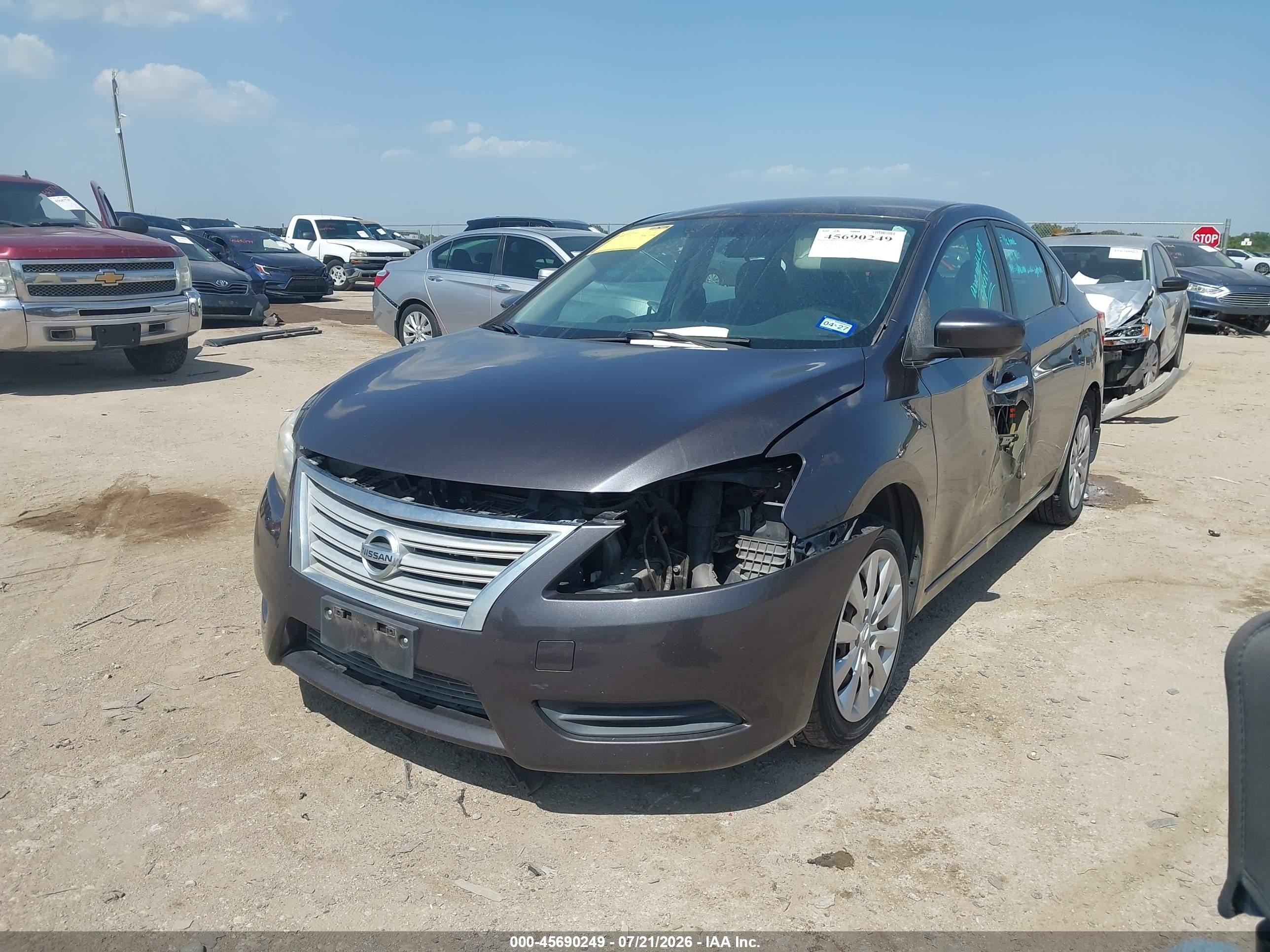 2013 Nissan Sentra Sv Gray vin: 3N1AB7AP9DL648726