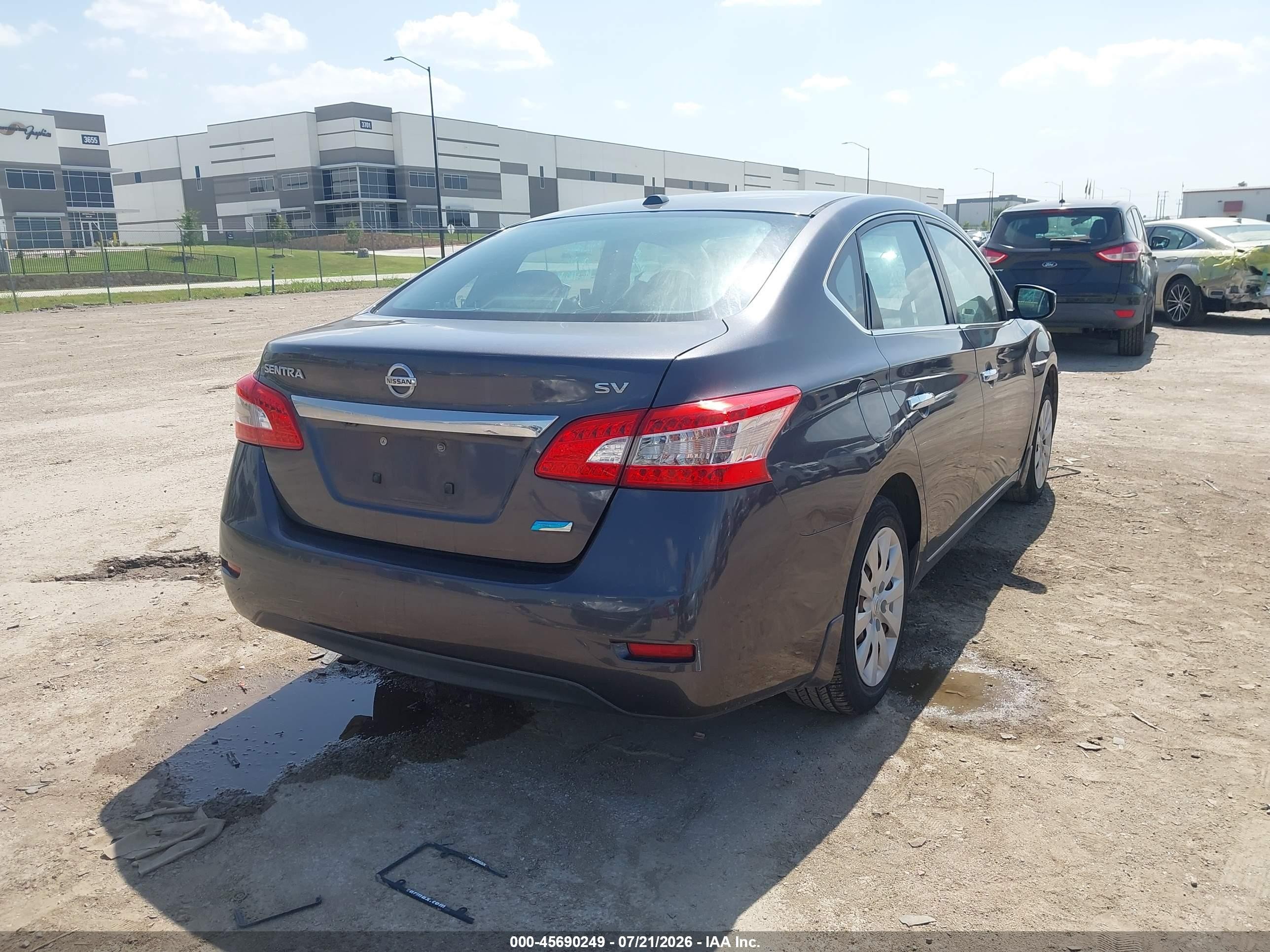 2013 Nissan Sentra Sv Gray vin: 3N1AB7AP9DL648726