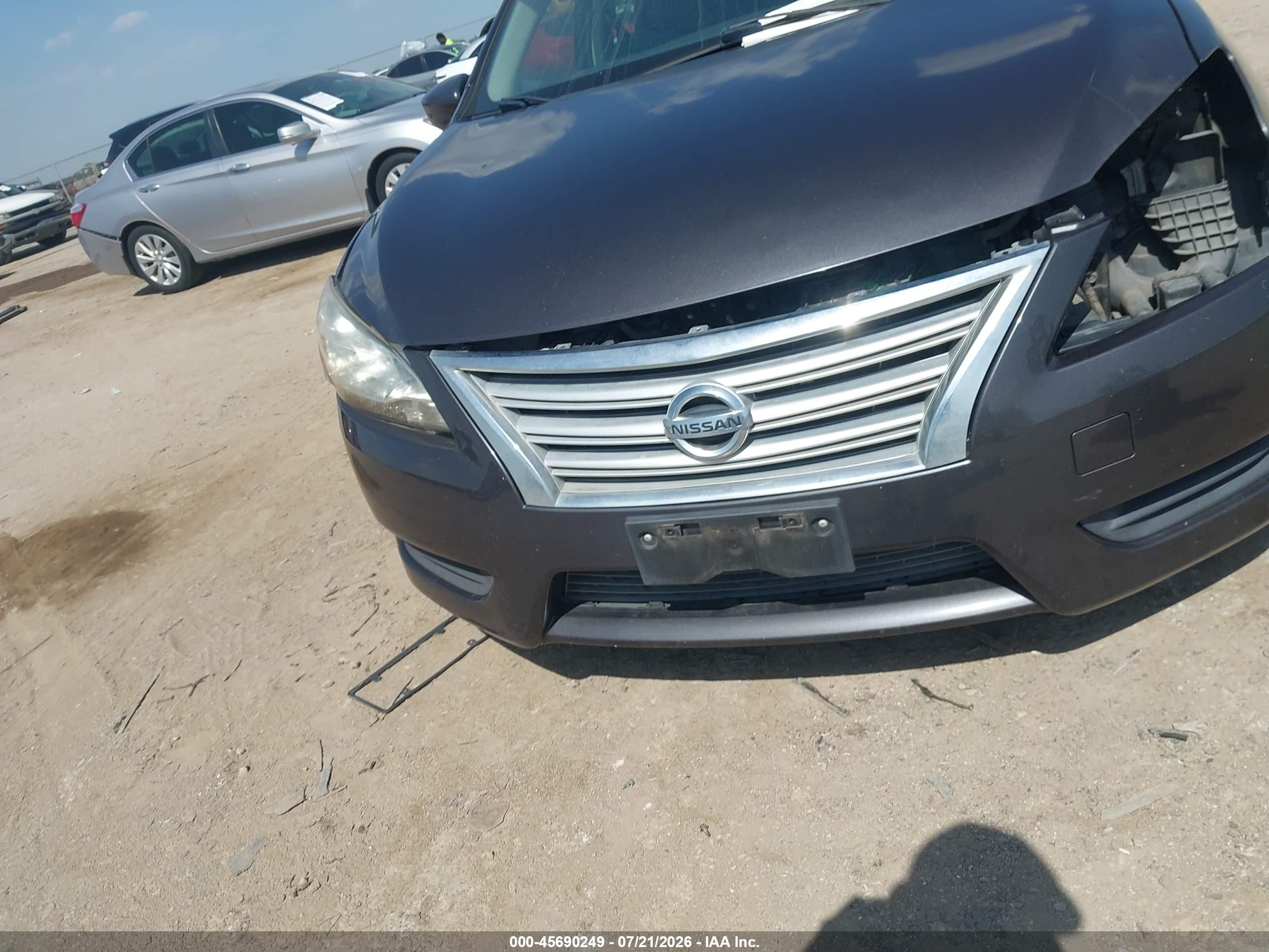 2013 Nissan Sentra Sv Gray vin: 3N1AB7AP9DL648726