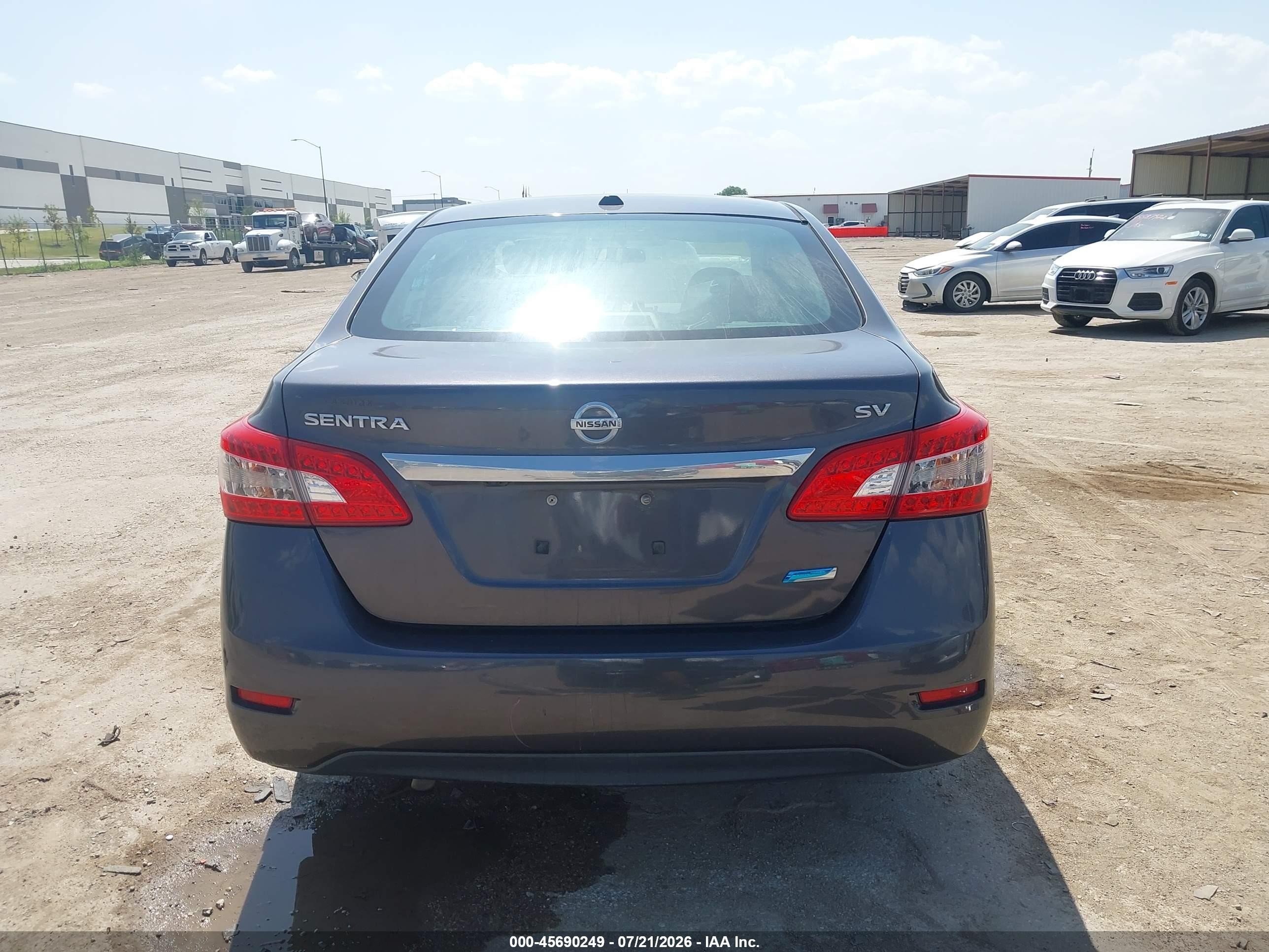 2013 Nissan Sentra Sv Gray vin: 3N1AB7AP9DL648726