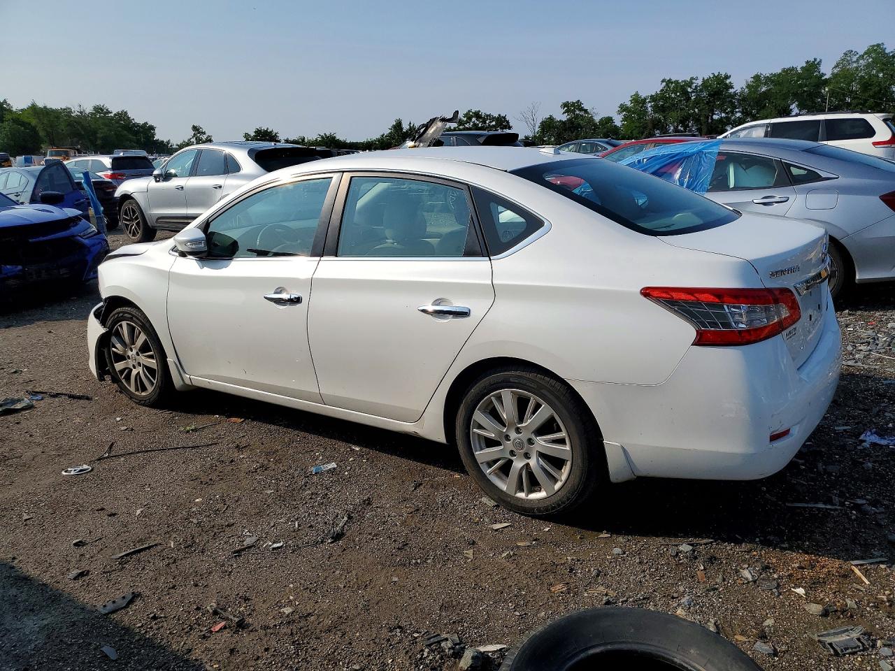 2013 Nissan Sentra S Белый vin: 3N1AB7AP9DL679748