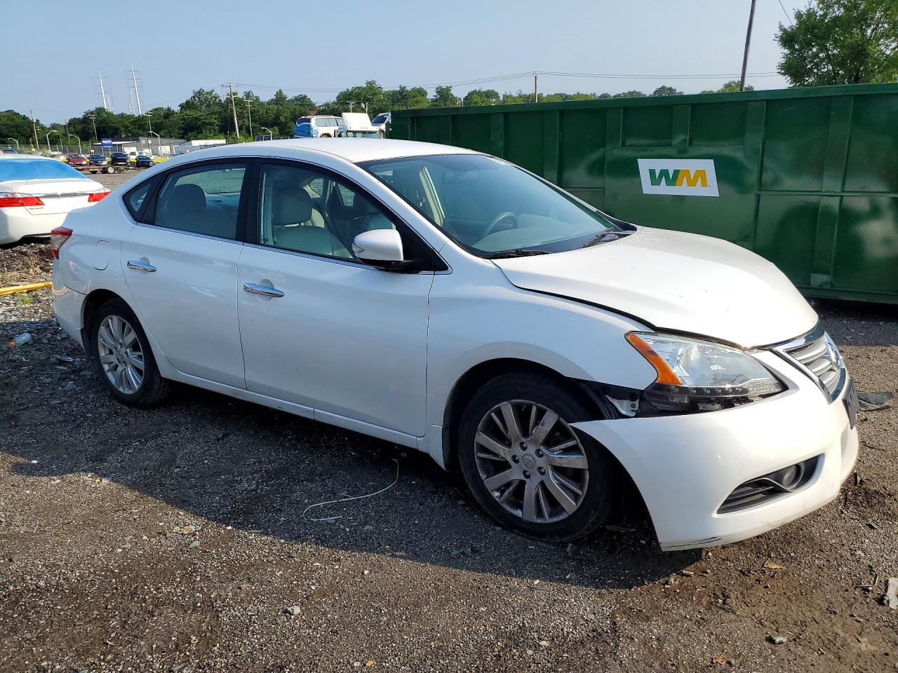 2013 Nissan Sentra S Белый vin: 3N1AB7AP9DL679748