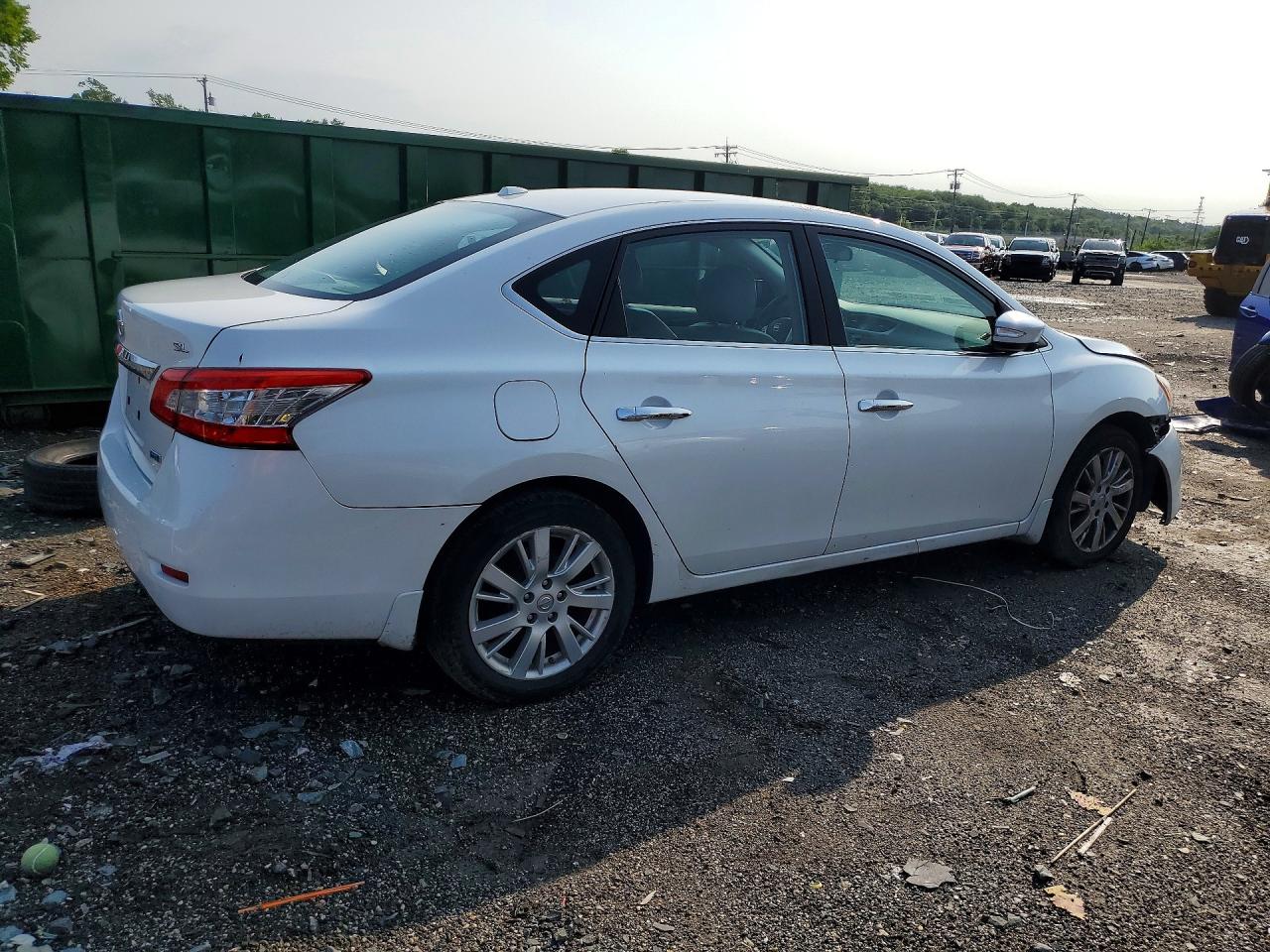 2013 Nissan Sentra S Белый vin: 3N1AB7AP9DL679748