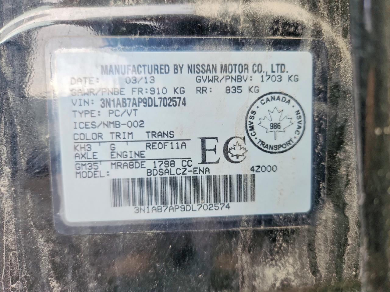 2013 Nissan Sentra S Black vin: 3N1AB7AP9DL702574