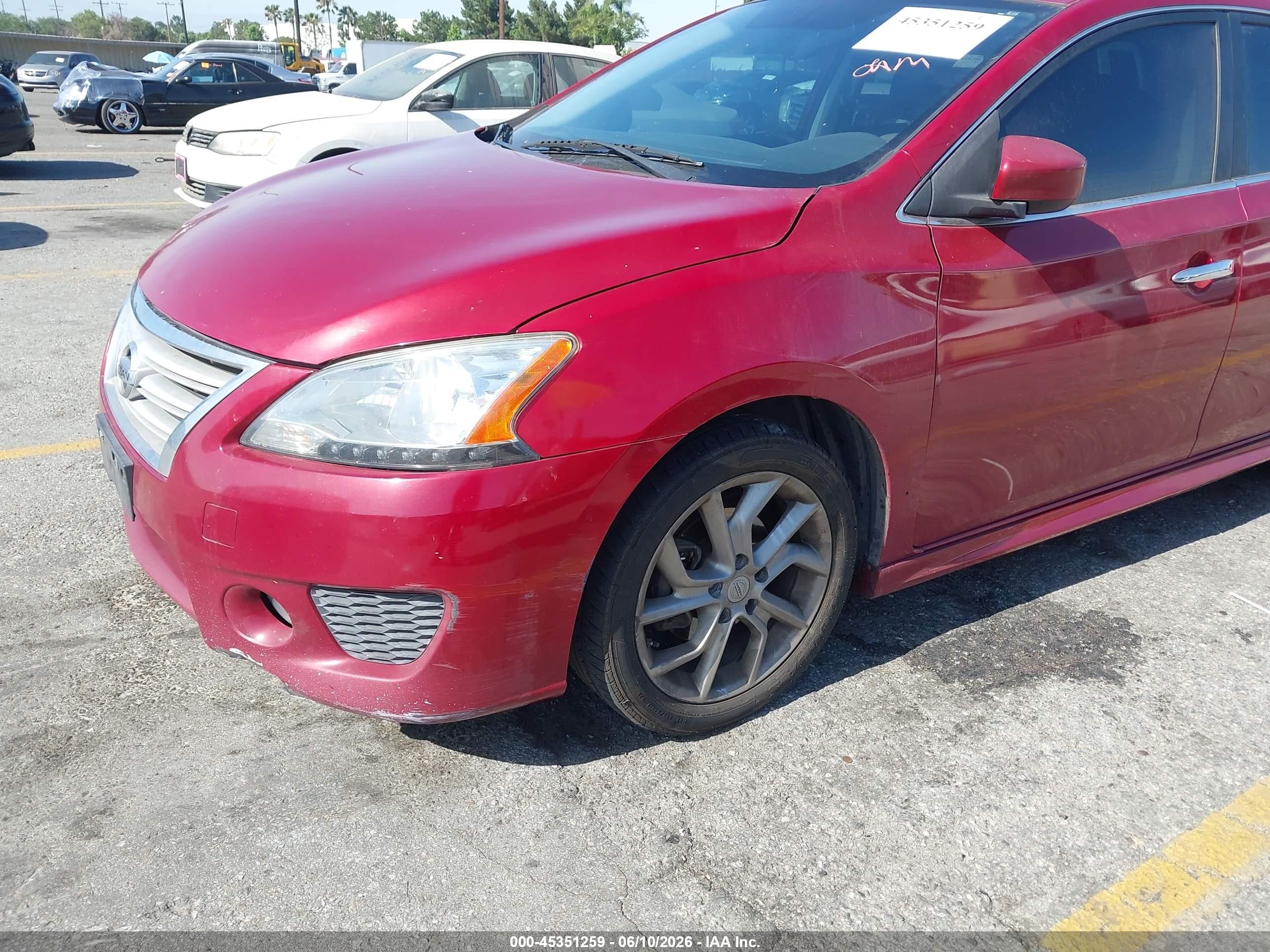 2013 Nissan Sentra Sr Burgundy vin: 3N1AB7AP9DL707712