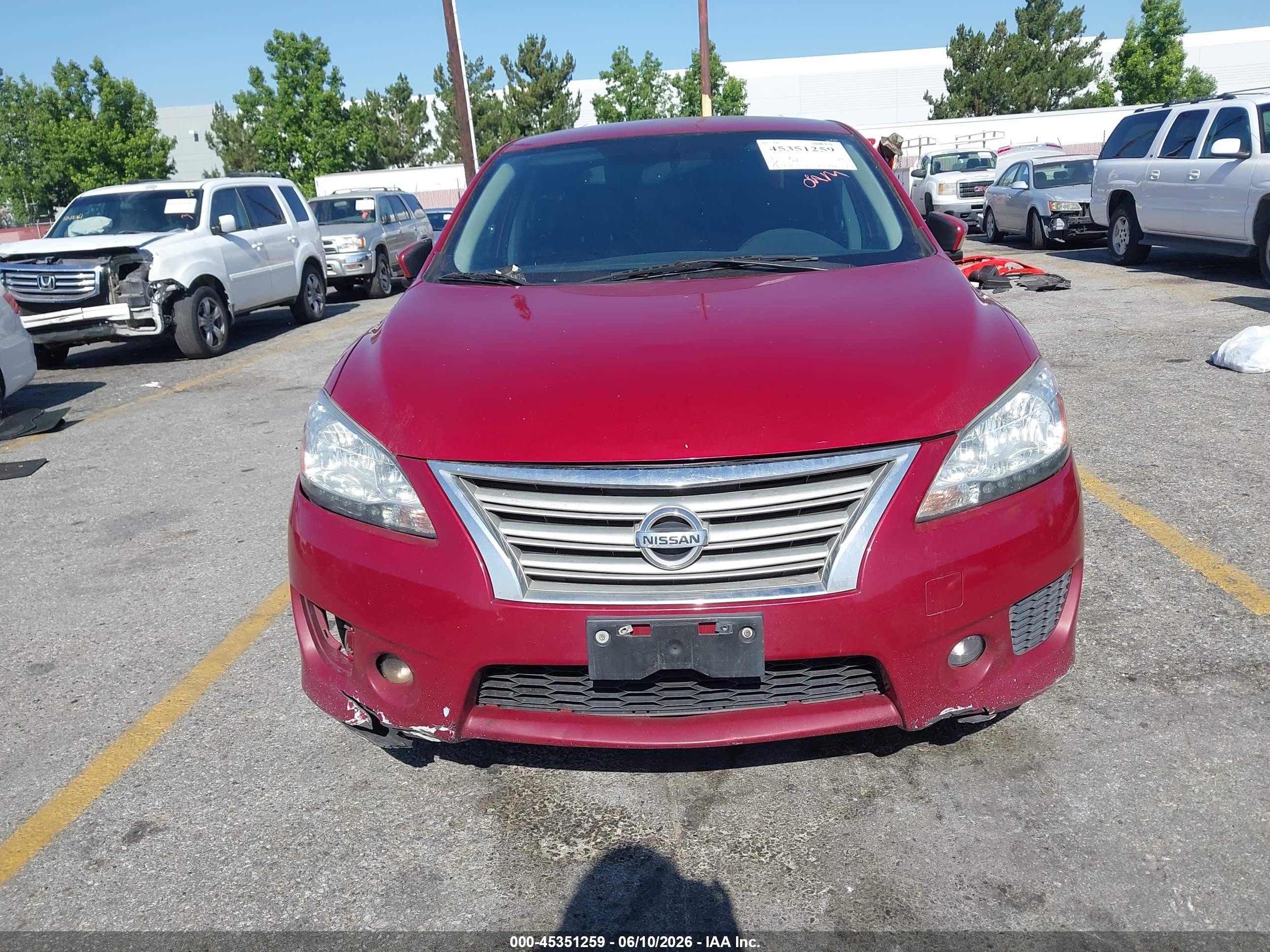 2013 Nissan Sentra Sr Burgundy vin: 3N1AB7AP9DL707712