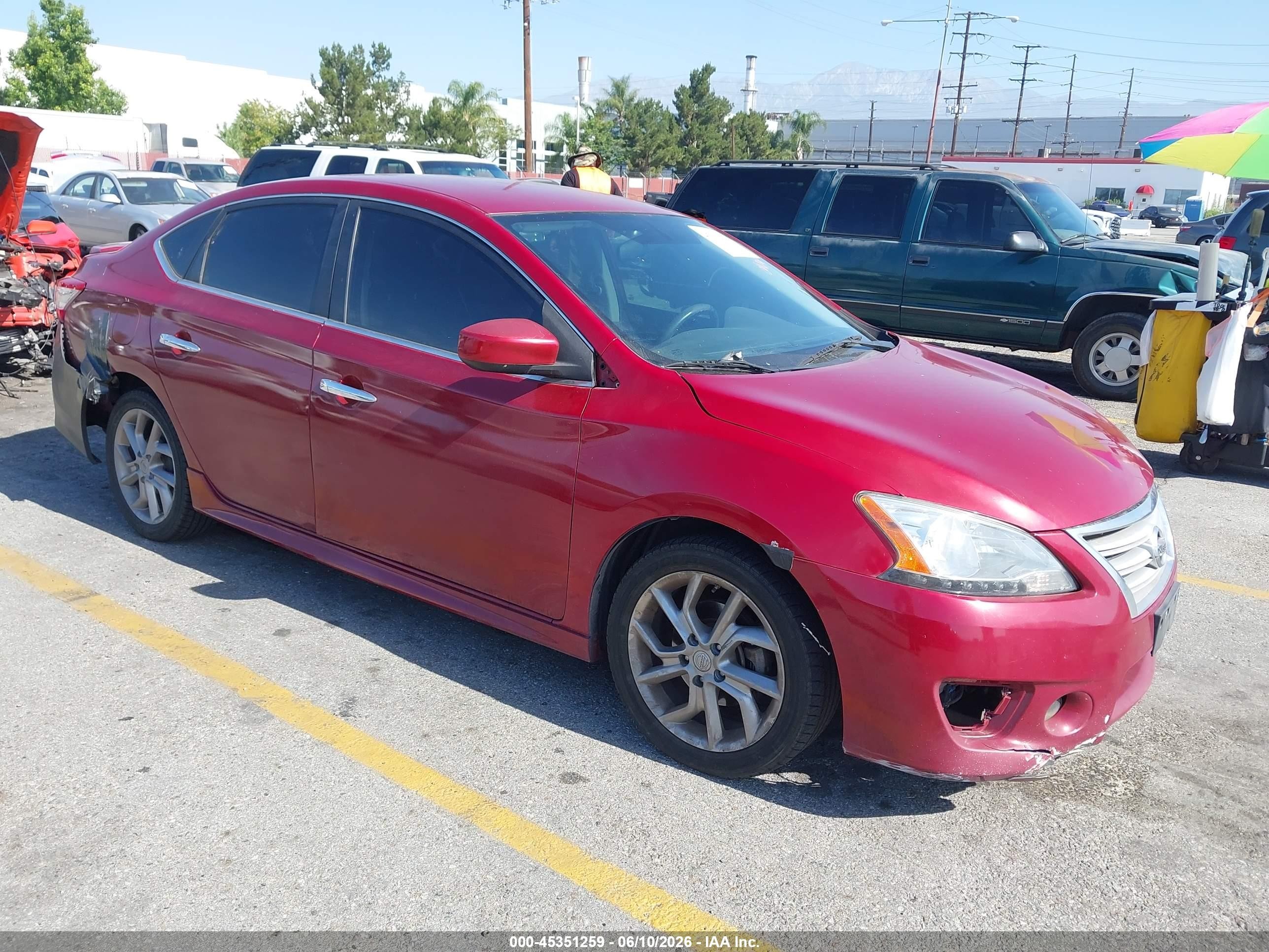 2013 Nissan Sentra Sr Burgundy vin: 3N1AB7AP9DL707712
