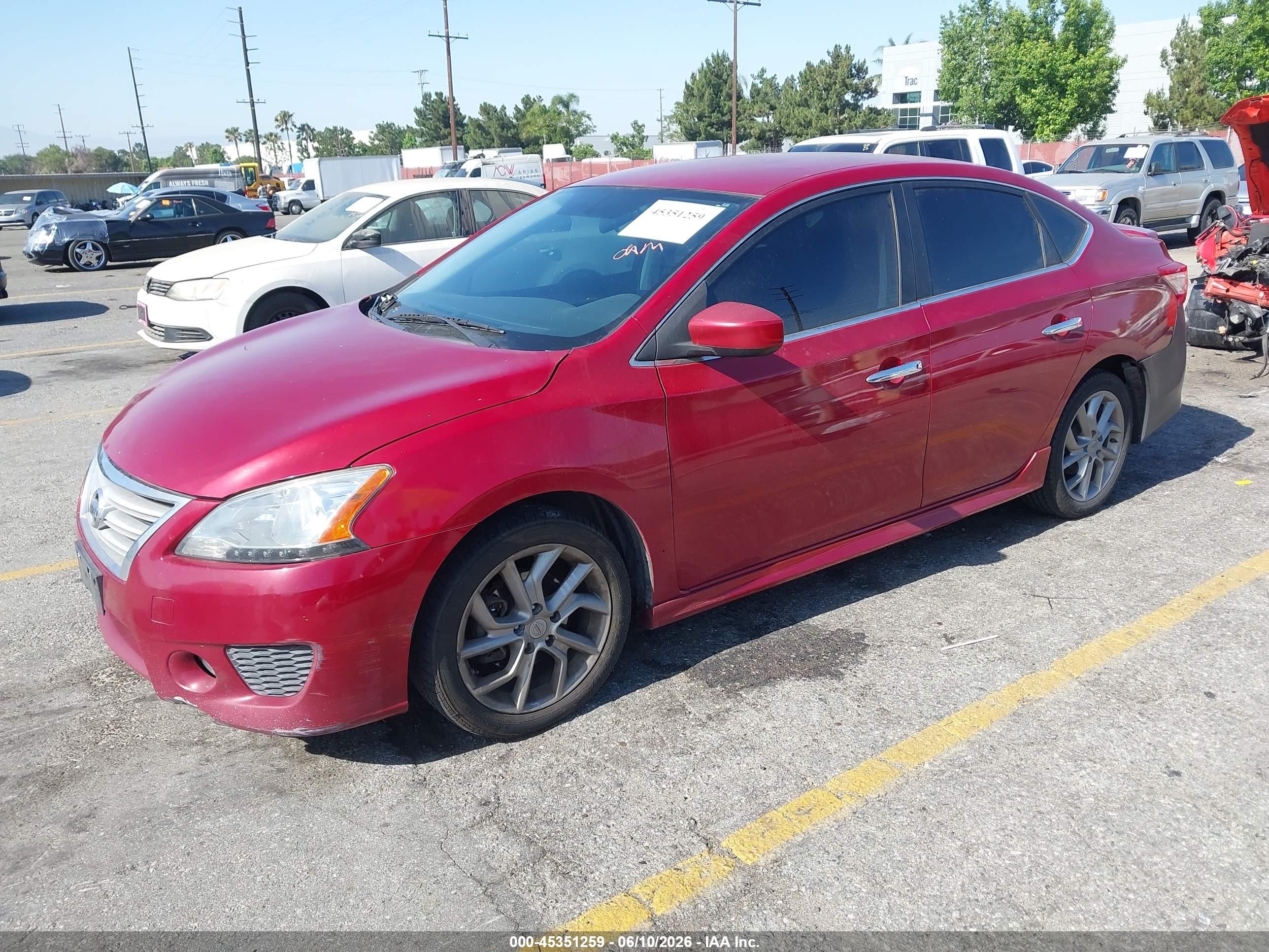 2013 Nissan Sentra Sr Burgundy vin: 3N1AB7AP9DL707712