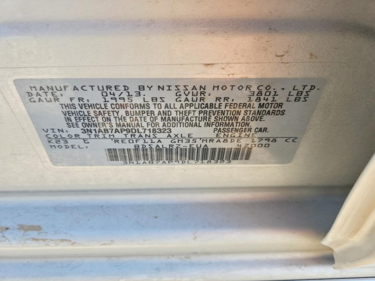 2013 Nissan Sentra S Silver vin: 3N1AB7AP9DL718323