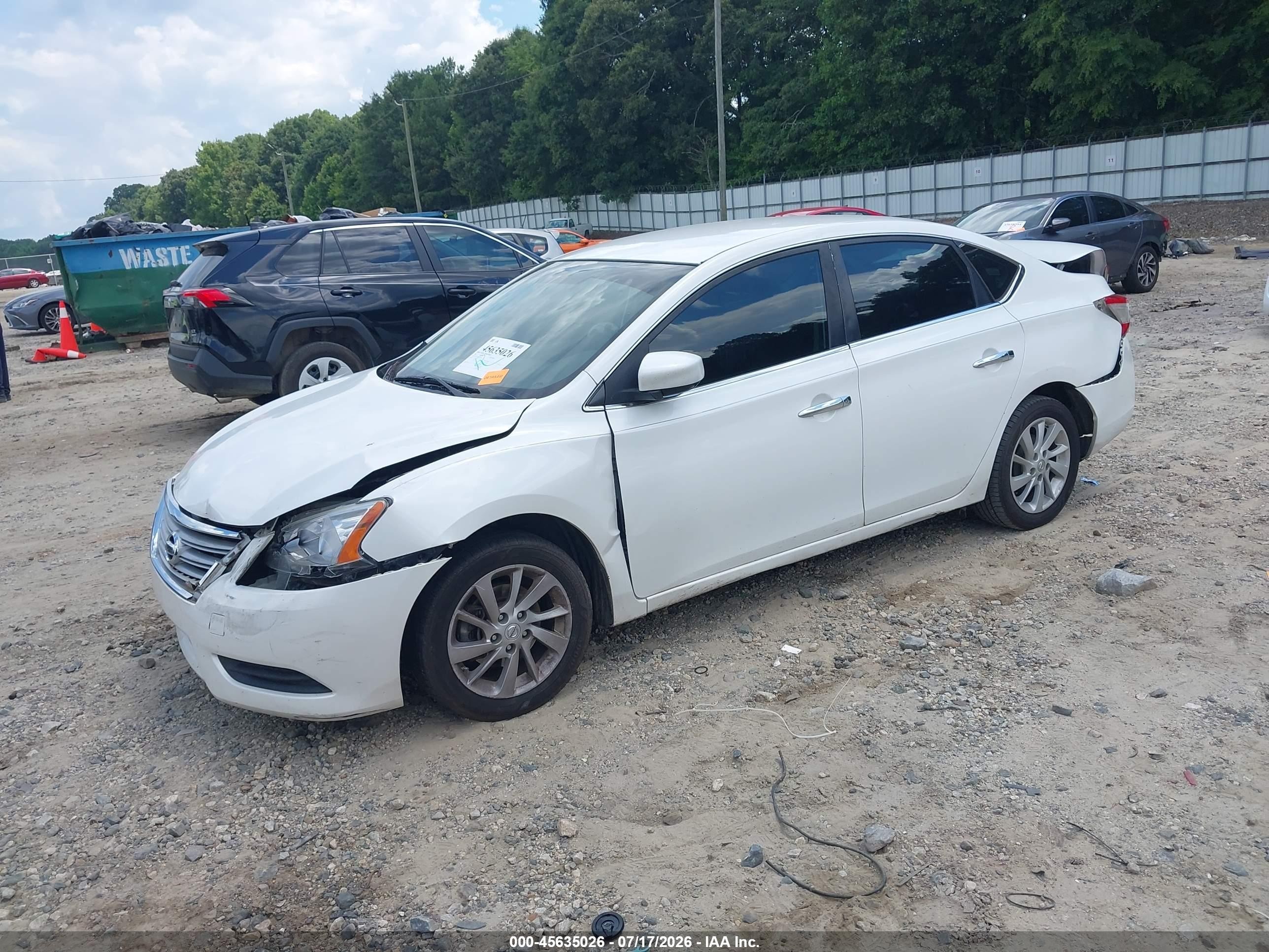 2013 Nissan Sentra Sv White vin: 3N1AB7AP9DL720525