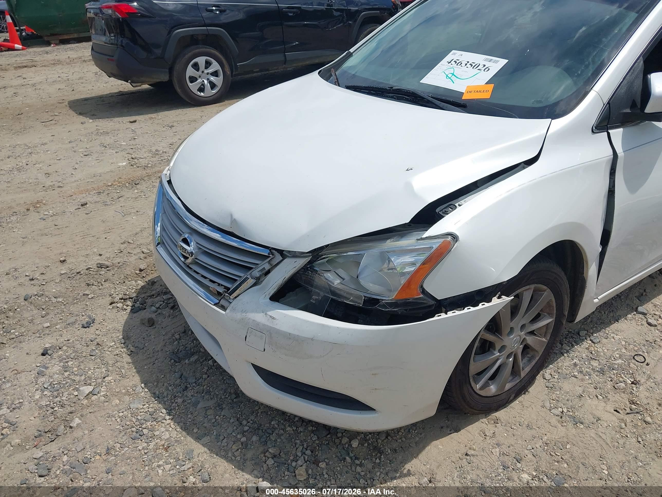 2013 Nissan Sentra Sv White vin: 3N1AB7AP9DL720525