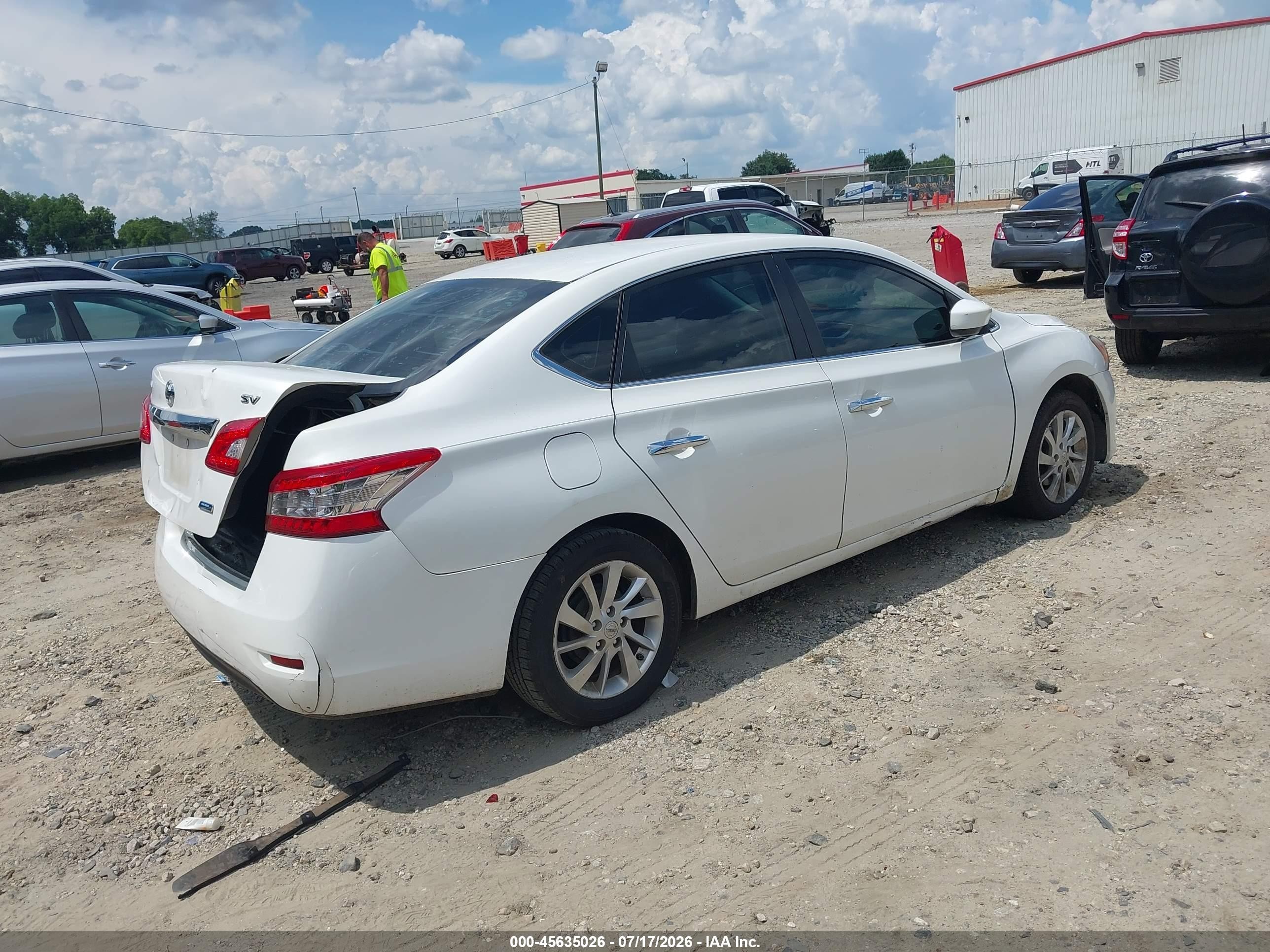 2013 Nissan Sentra Sv White vin: 3N1AB7AP9DL720525