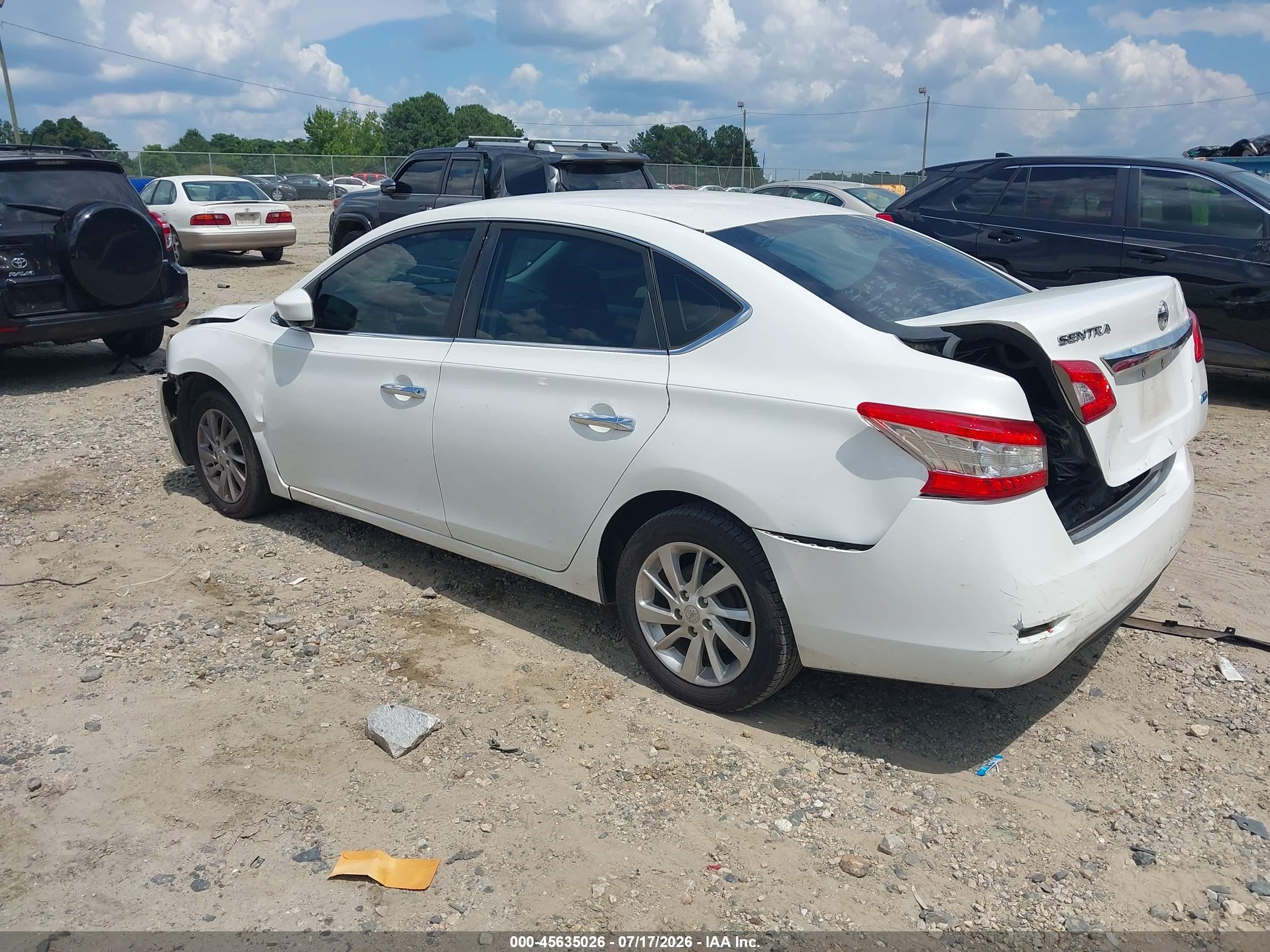 2013 Nissan Sentra Sv White vin: 3N1AB7AP9DL720525
