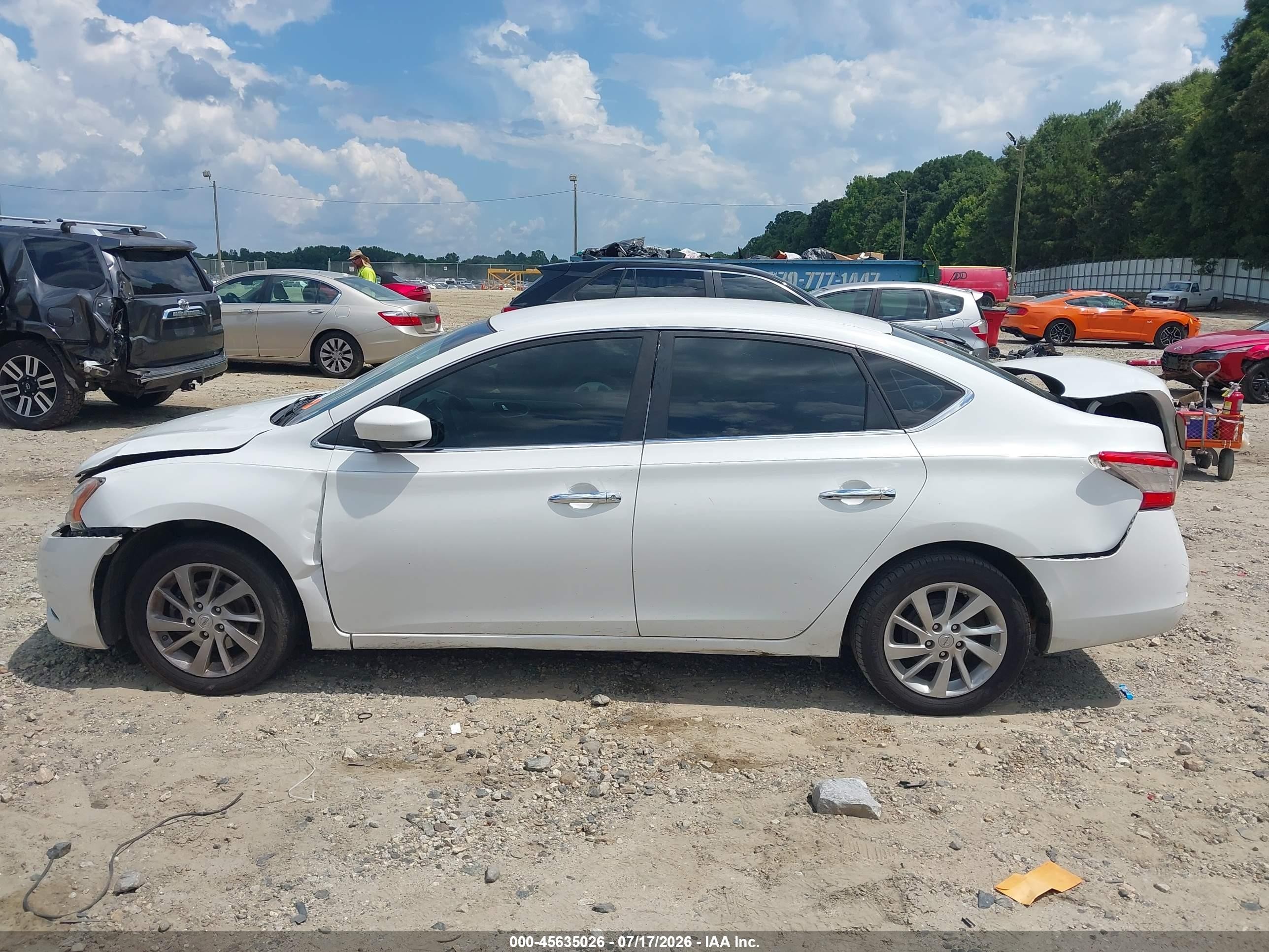 2013 Nissan Sentra Sv White vin: 3N1AB7AP9DL720525