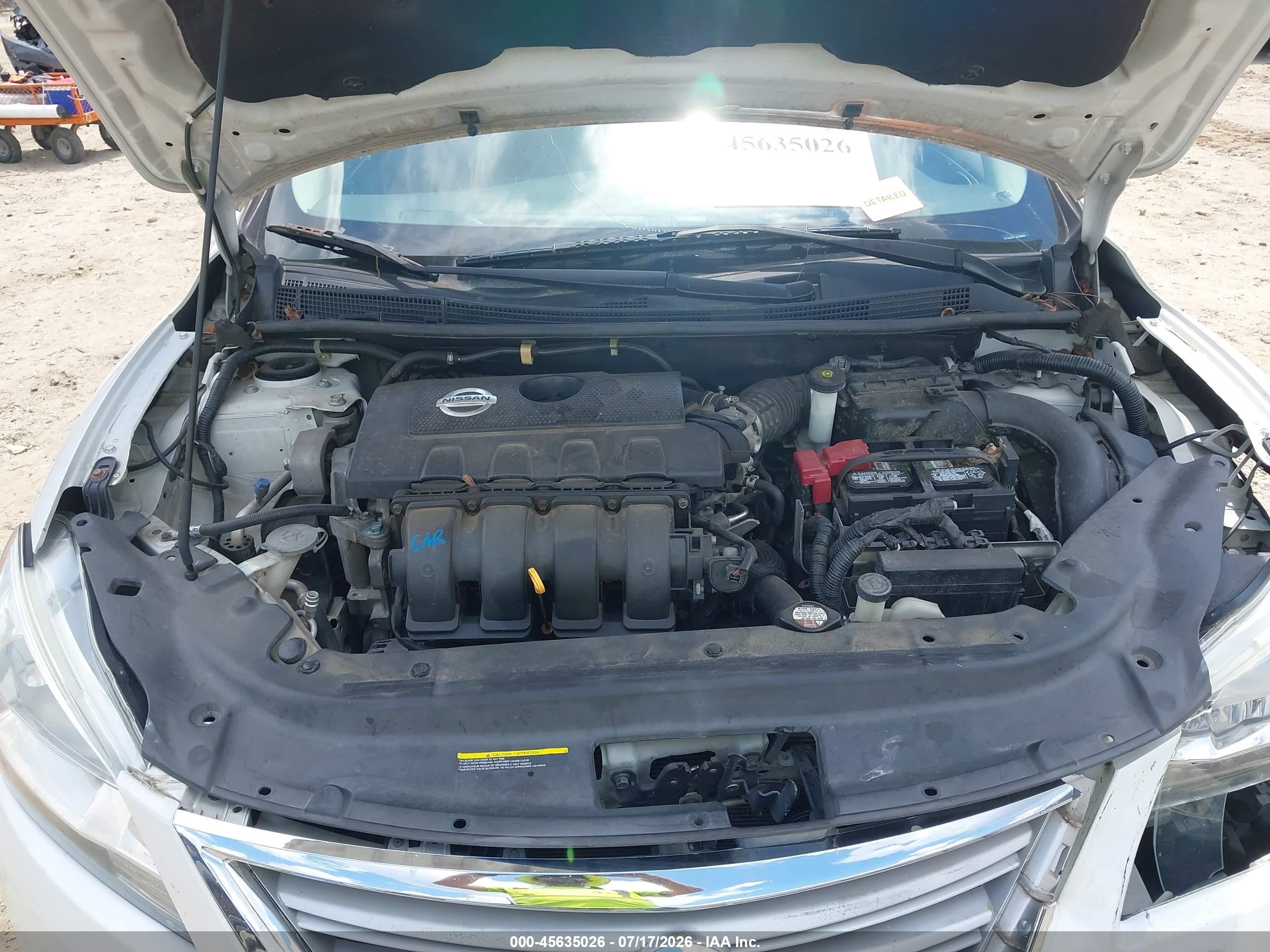 2013 Nissan Sentra Sv White vin: 3N1AB7AP9DL720525