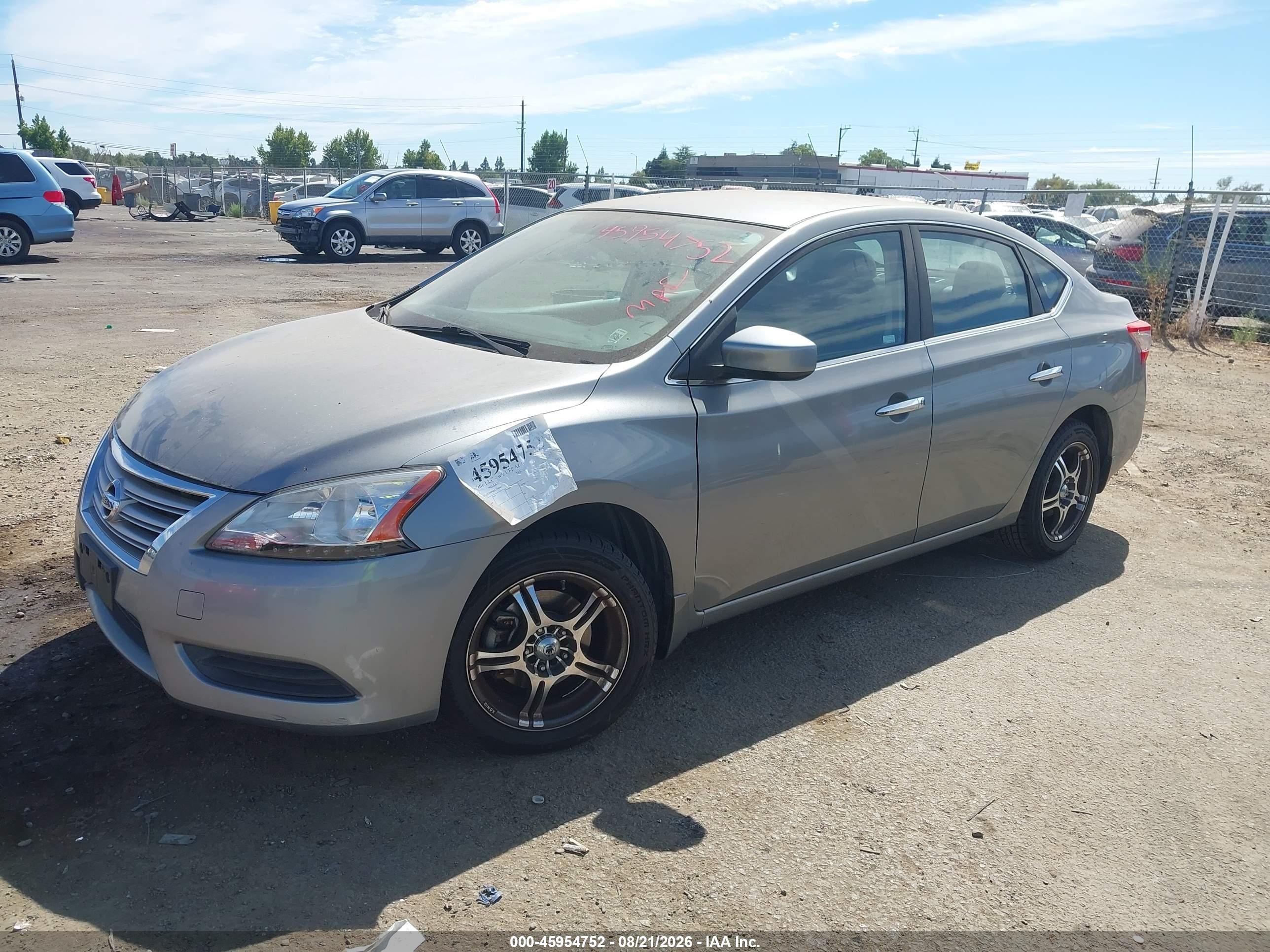 2013 Nissan Sentra S Silver vin: 3N1AB7AP9DL748907
