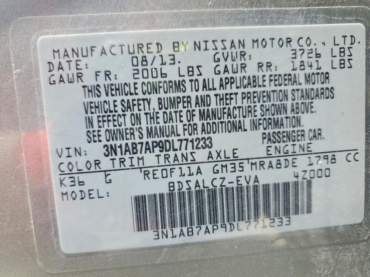 2013 Nissan Sentra S Silver vin: 3N1AB7AP9DL771233