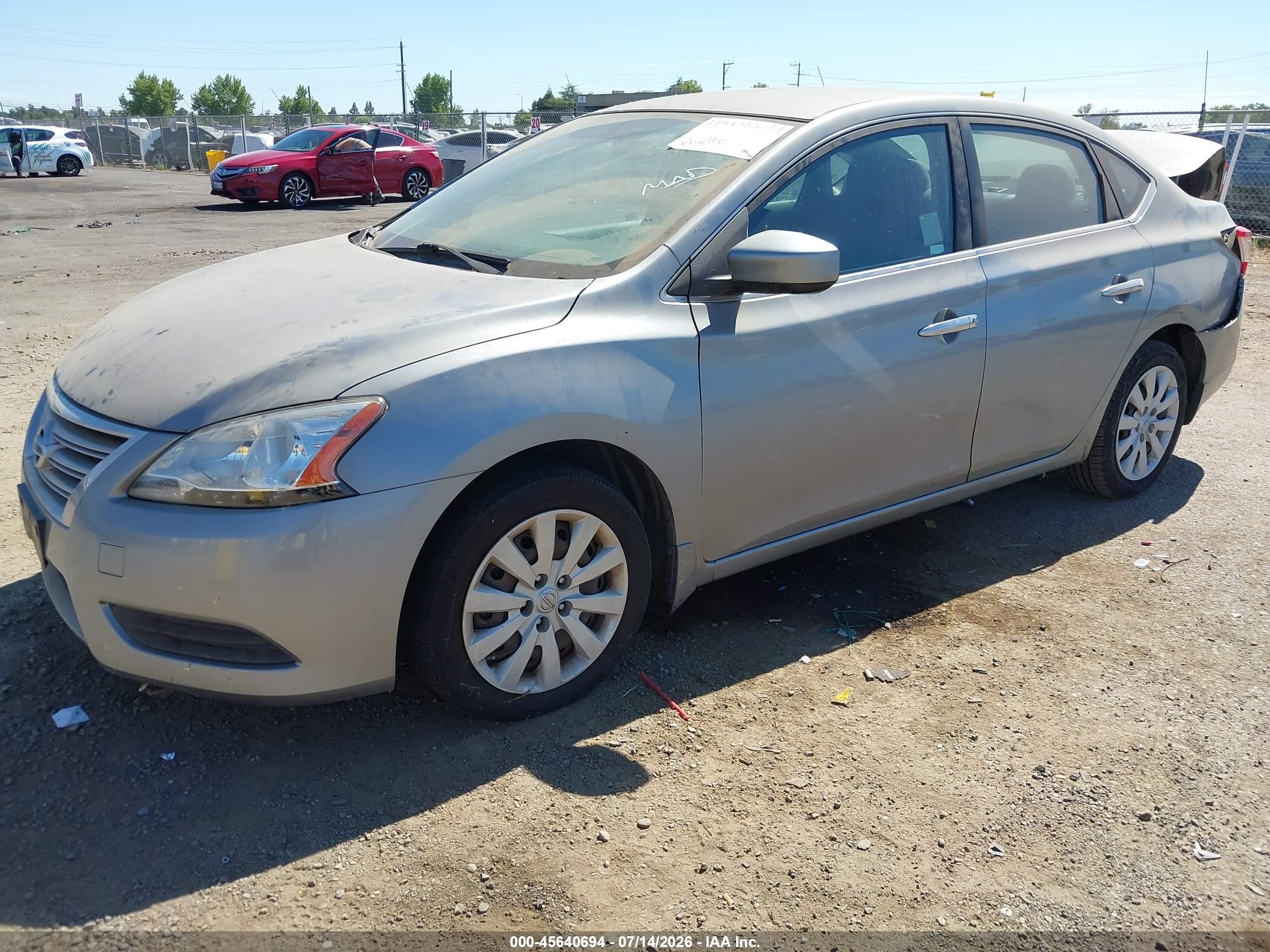 2013 Nissan Sentra Sv Silver vin: 3N1AB7AP9DL780952