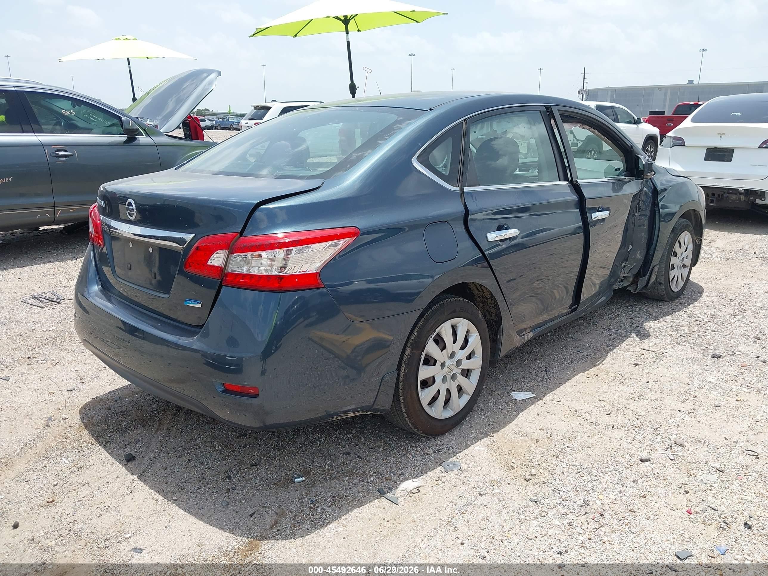 2013 Nissan Sentra S Blue vin: 3N1AB7AP9DL789845