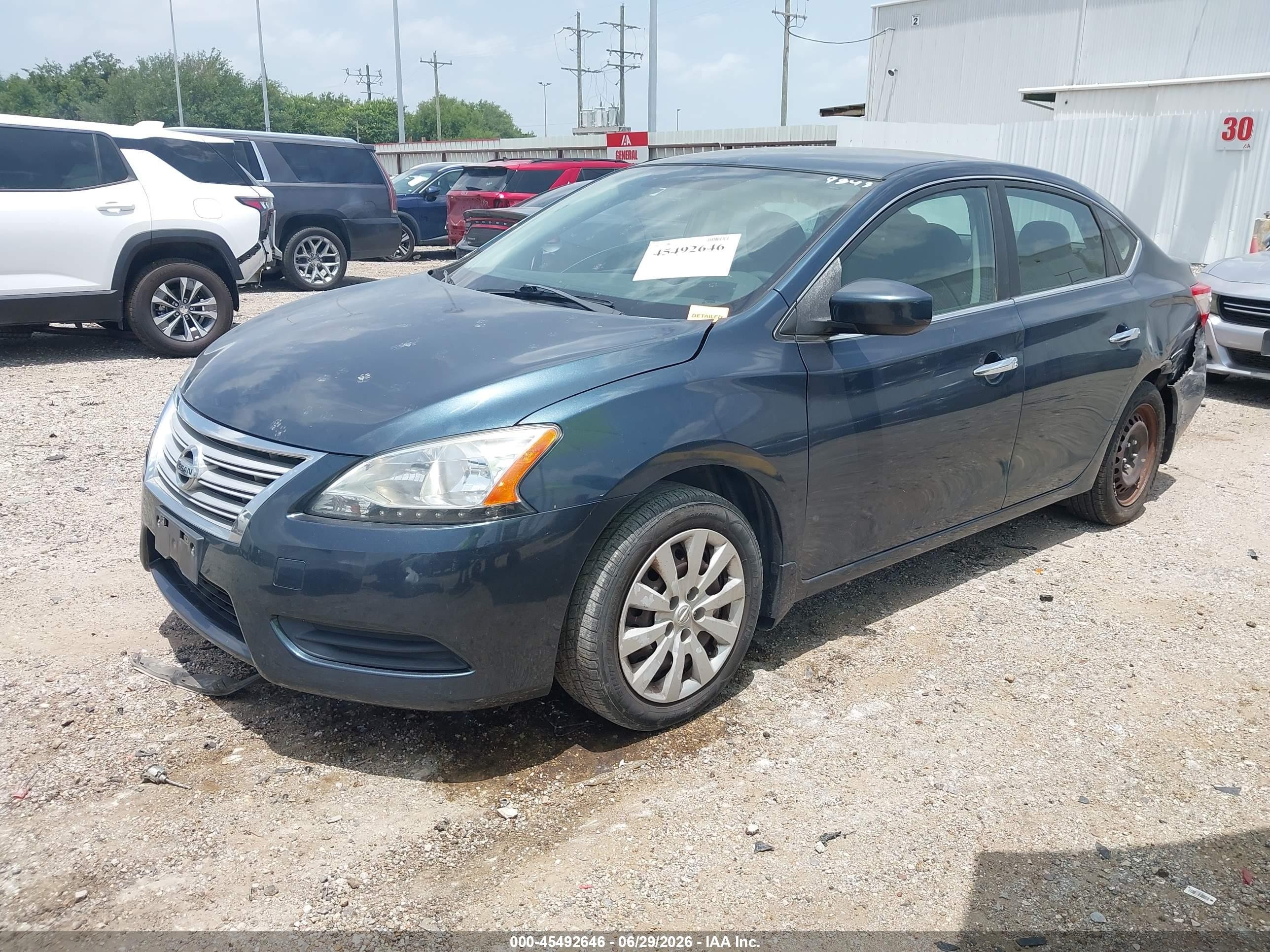 2013 Nissan Sentra S Blue vin: 3N1AB7AP9DL789845