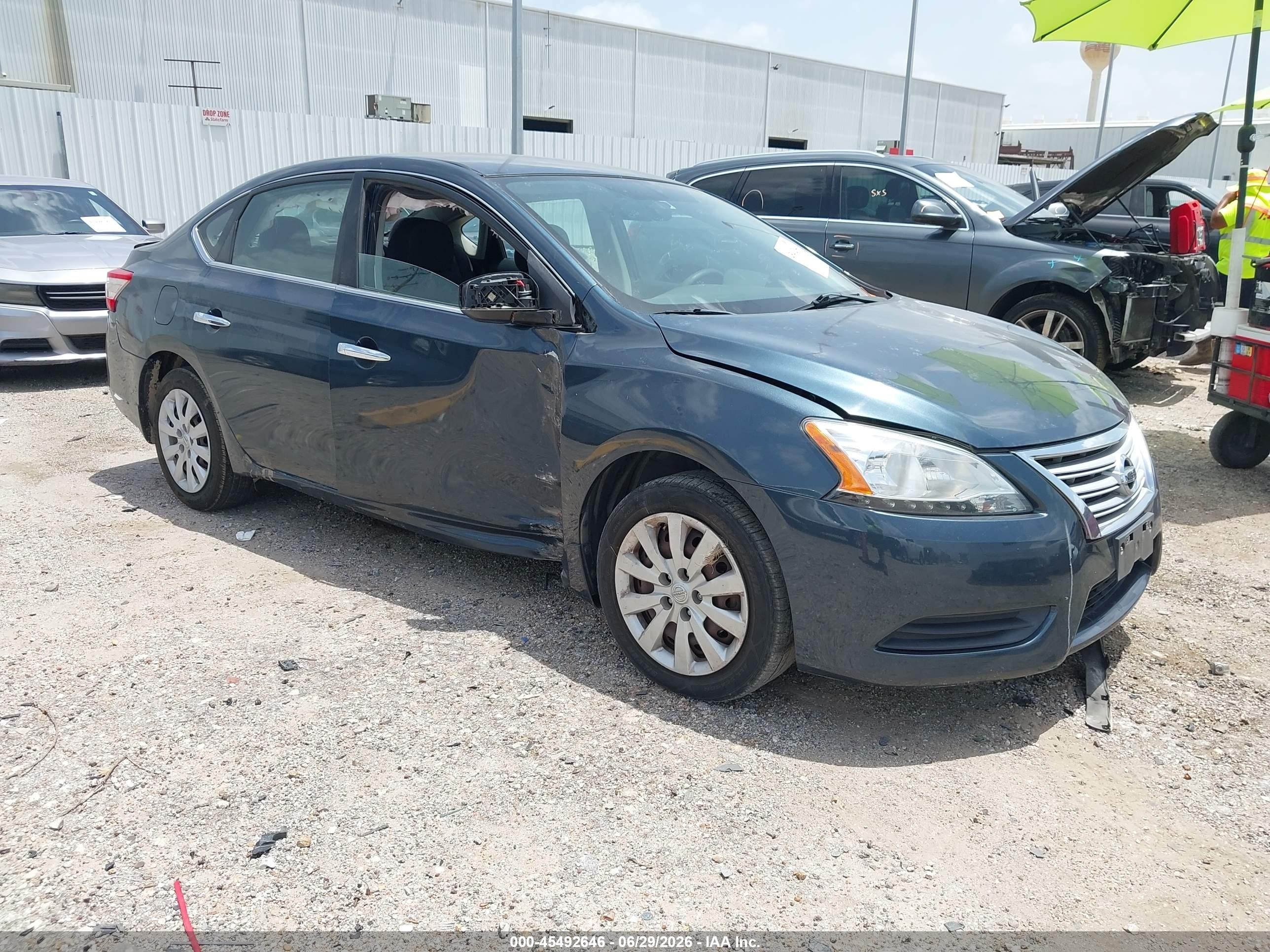 2013 Nissan Sentra S Blue vin: 3N1AB7AP9DL789845
