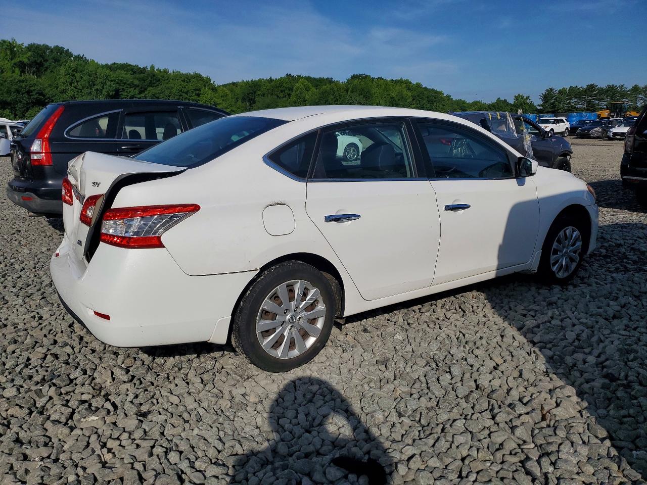 2014 Nissan Sentra Sv White vin: 3N1AB7AP9EL607613